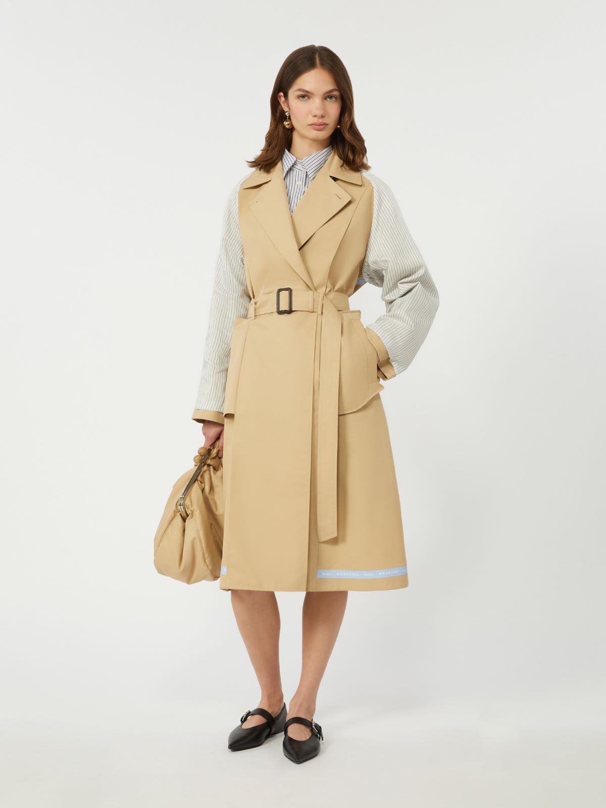 Reversible water-repellent gabardine trench coat - BEIGE - Weekend