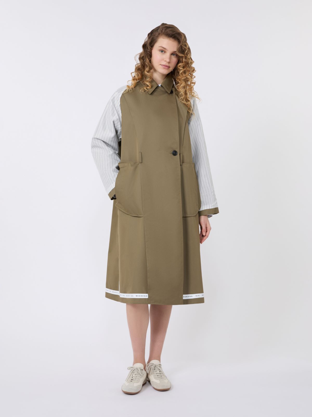 Reversible water-repellent gabardine trench coat - MUD - Weekend - 4