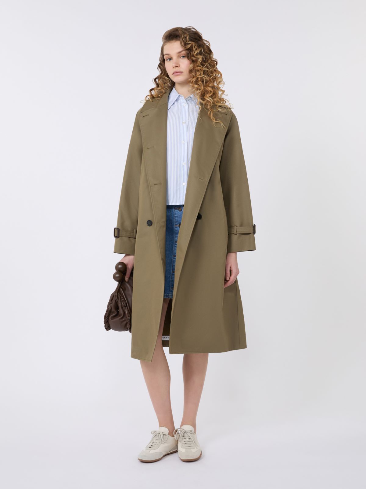 Reversible water-repellent gabardine trench coat - MUD - Weekend