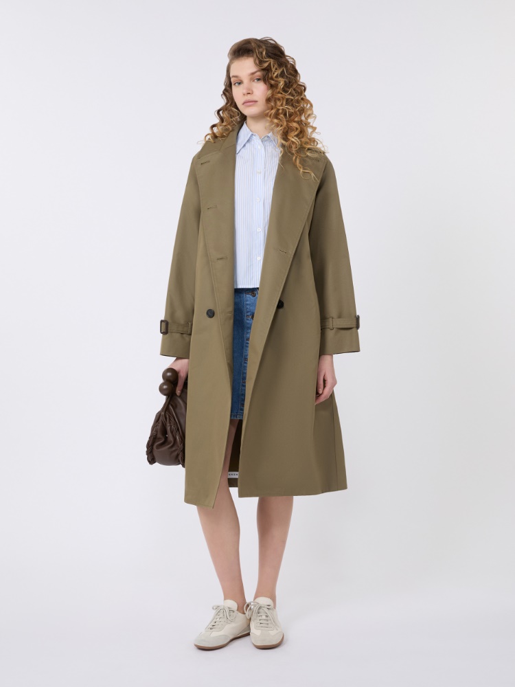 Reversible water-repellent gabardine trench coat - MUD - Weekend
