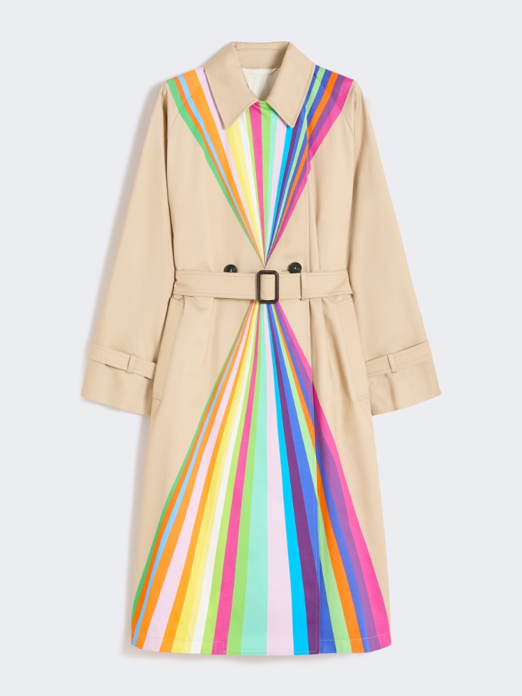 Trench coat in water-repellent cotton with rainbow print - MULTICOLOUR - Weekend - 2