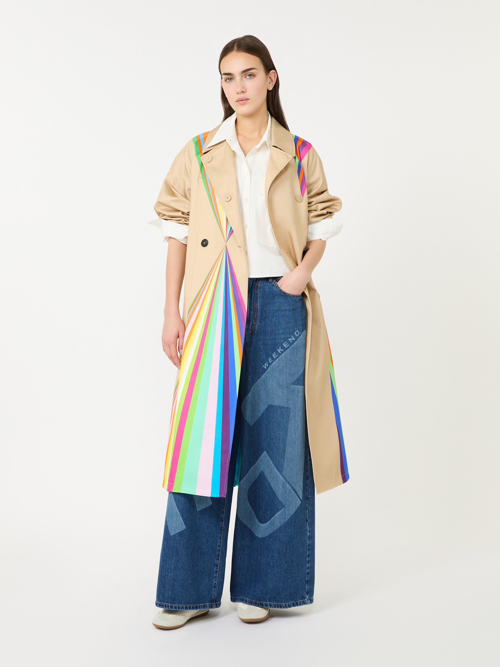 Trench coat in water-repellent cotton with rainbow print - MULTICOLOUR - Weekend Max Mara