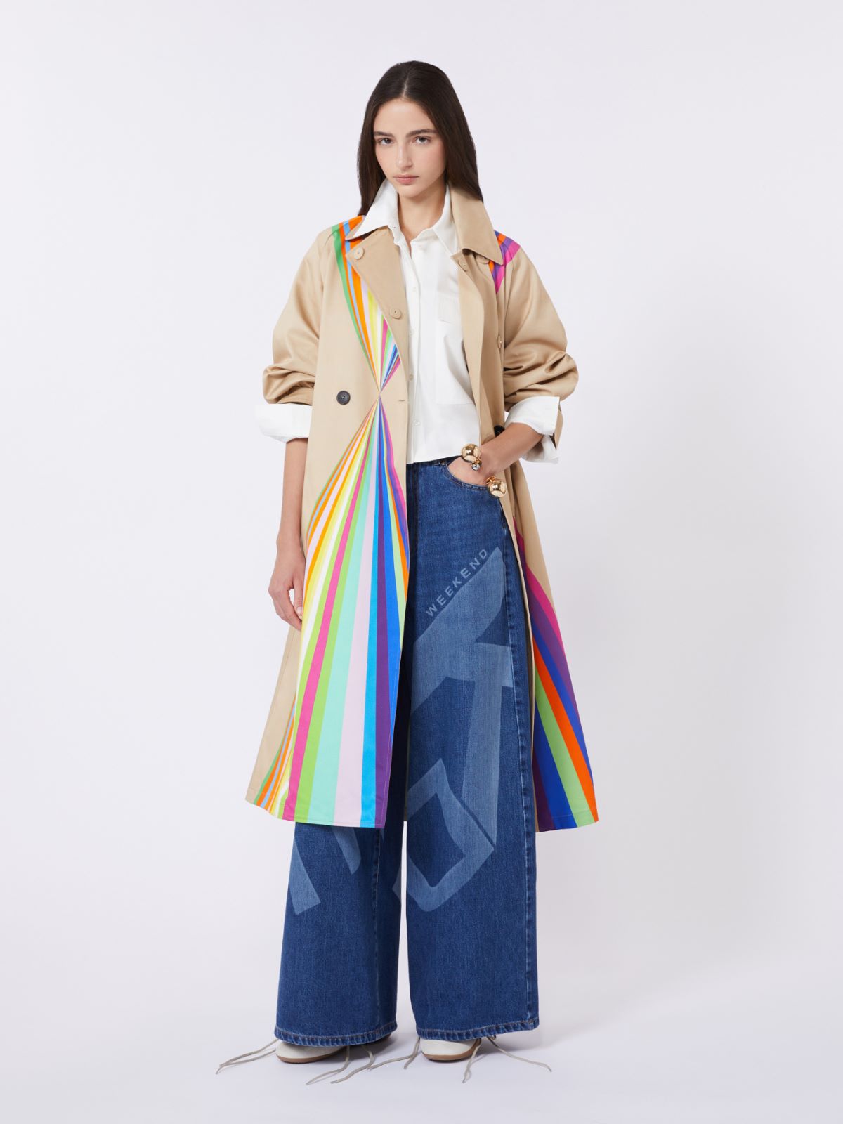 Trench in cotone antigoccia con stampa arcobaleno - MULTICOLOR - Weekend