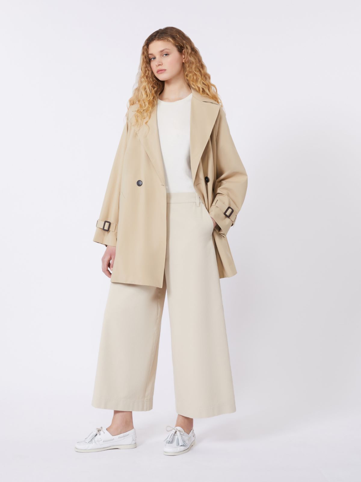 Short trench coat in water-repellent canvas - BEIGE - Weekend