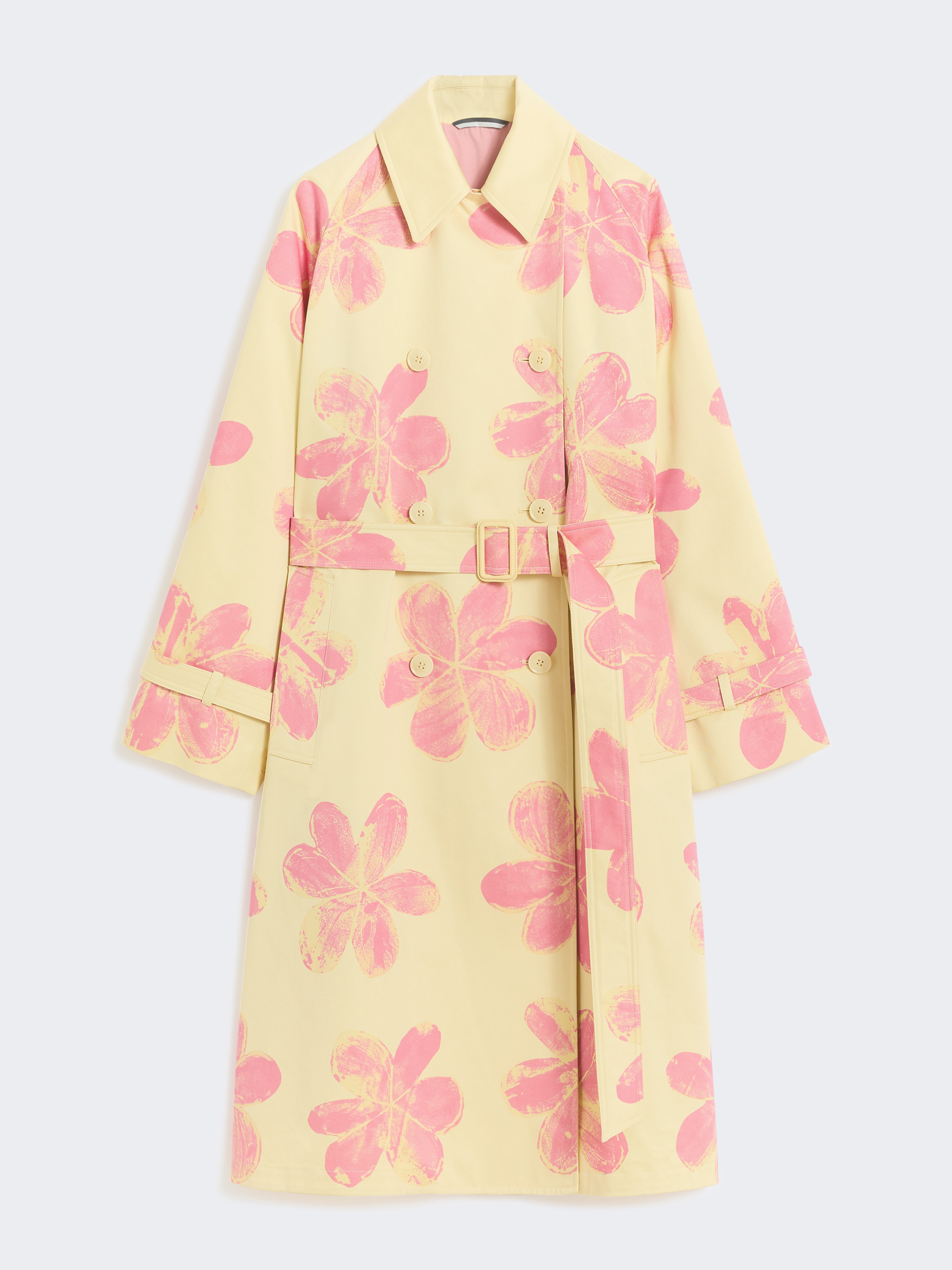 Midi trench coat in patterned water-repellent gabardine - YELLOW - Weekend Max Mara - 7