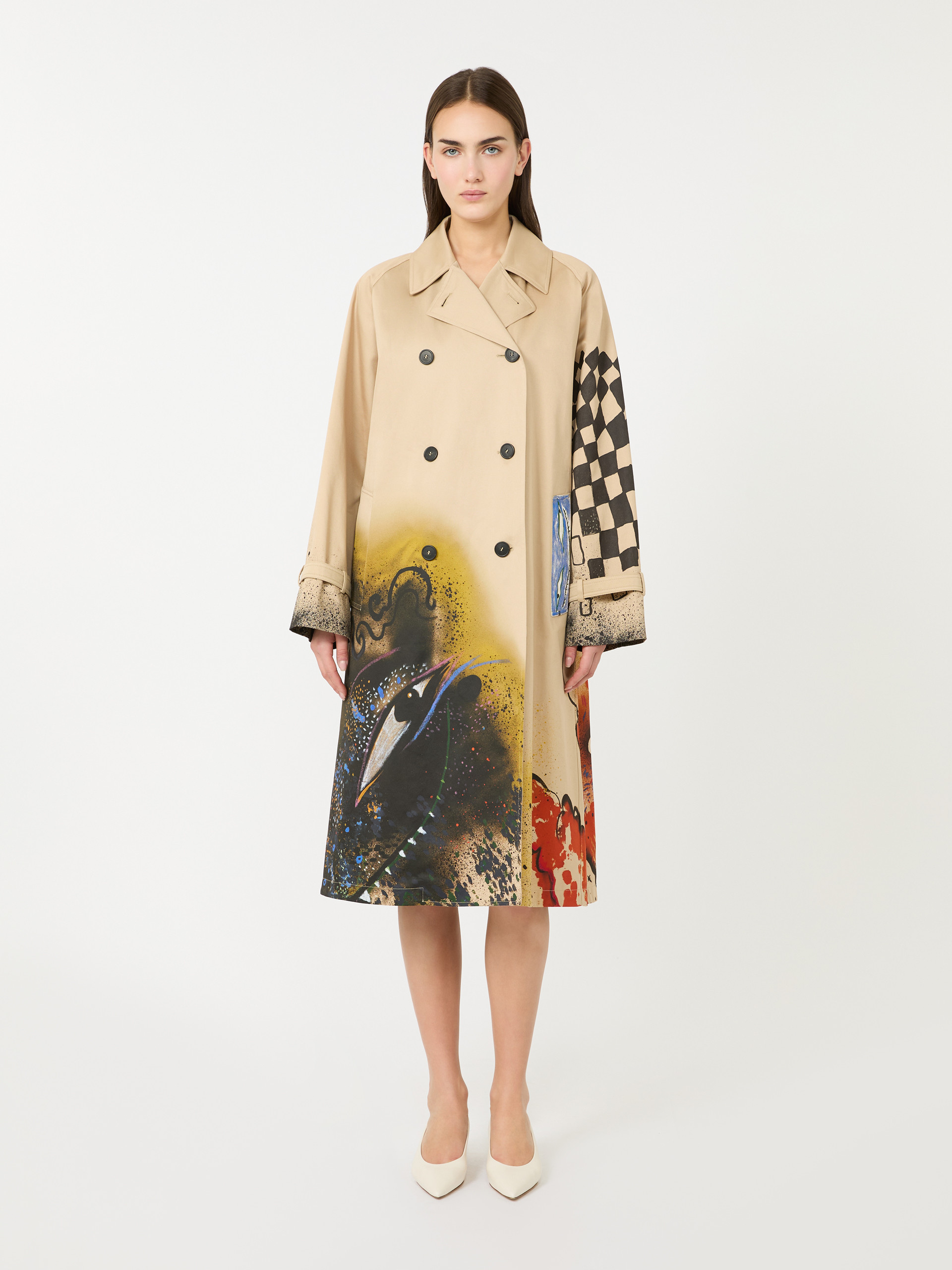 Trench coat in patterned water-repellent gabardine - SKIN ORIENT - Weekend Max Mara - 2