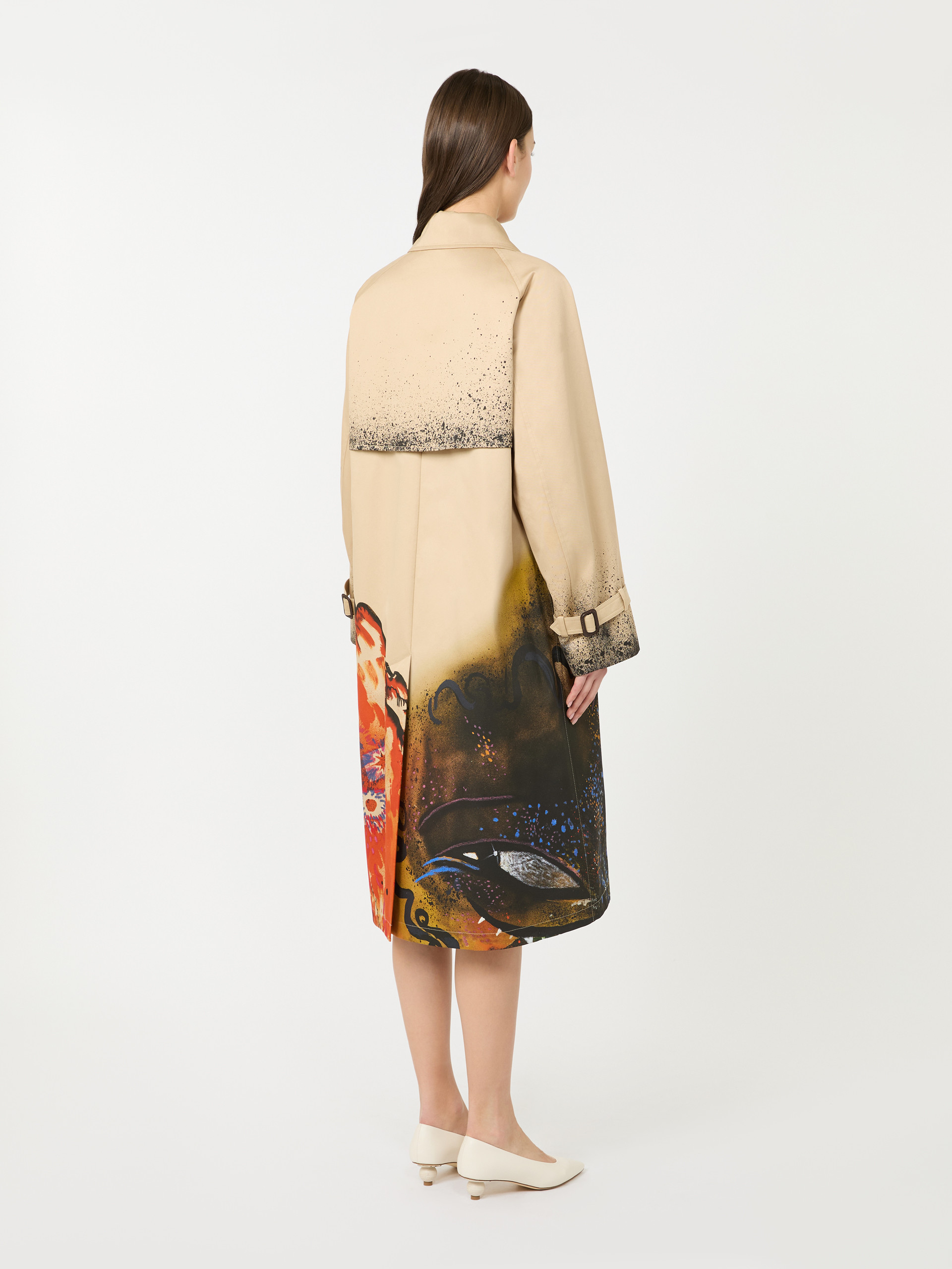 Trench coat in patterned water-repellent gabardine - SKIN ORIENT - Weekend Max Mara - 3
