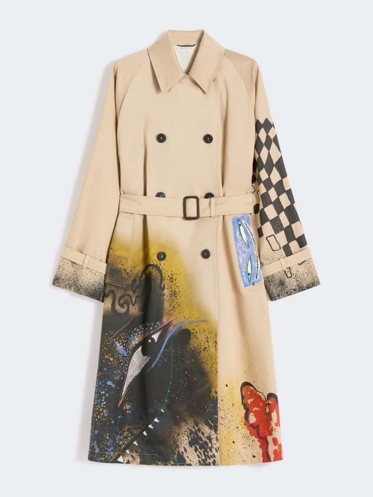 Trench coat in patterned water-repellent gabardine - SKIN ORIENT - Weekend - 2