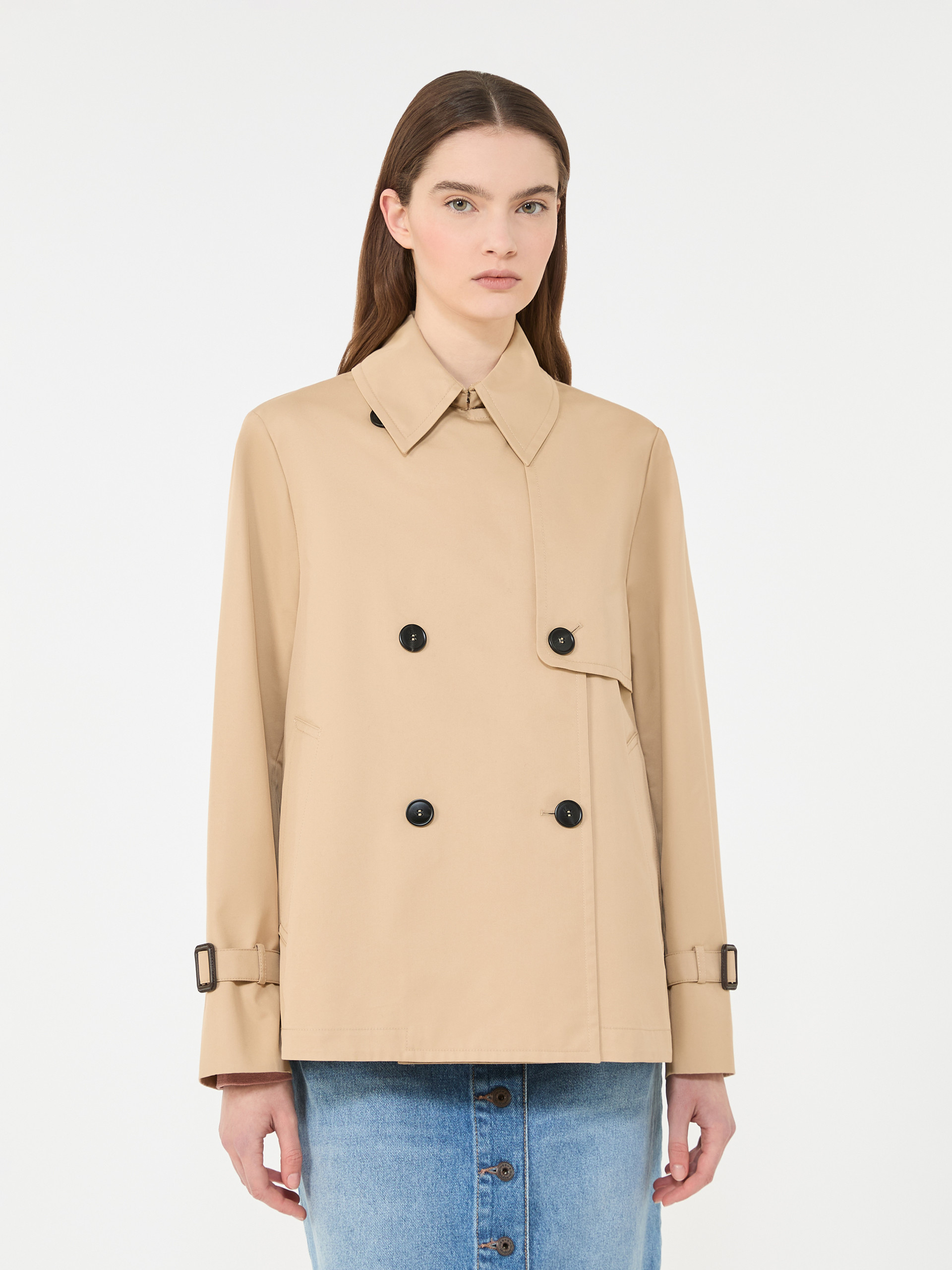 Cropped, water-repellent gabardine trench coat - BEIGE - Weekend Max Mara - 2