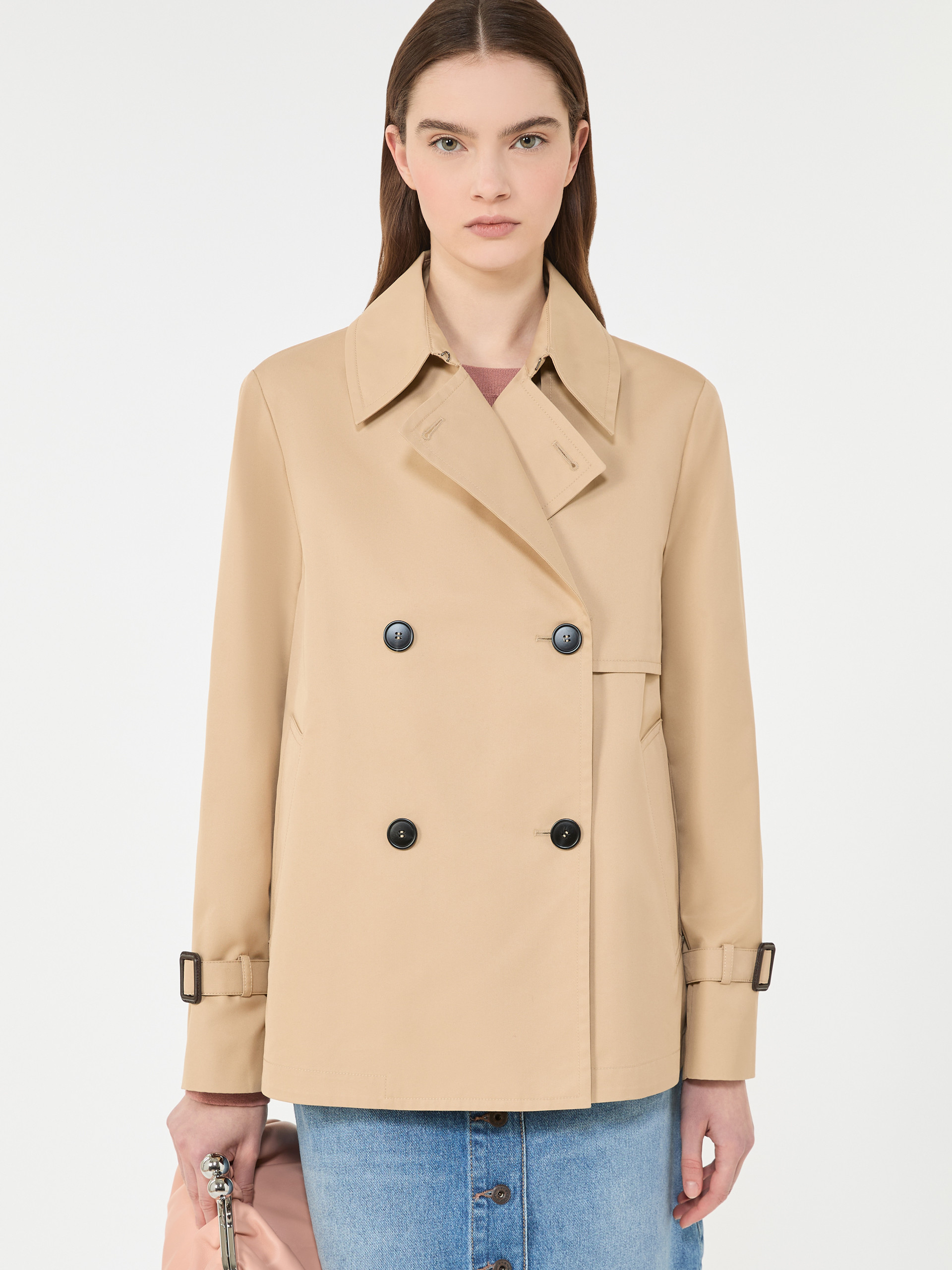 Cropped, water-repellent gabardine trench coat - BEIGE - Weekend Max Mara - 4