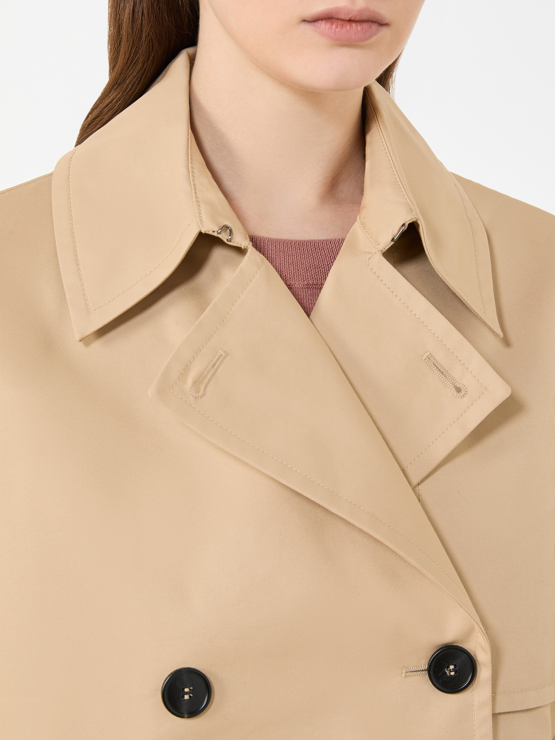 Cropped, water-repellent gabardine trench coat - BEIGE - Weekend Max Mara - 5