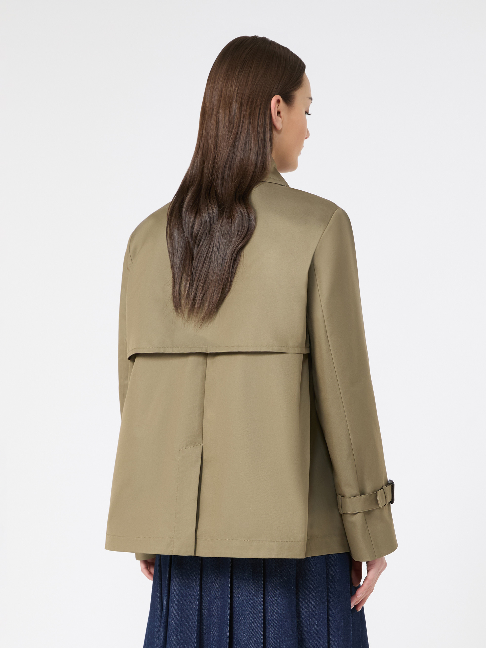 Cropped, water-repellent gabardine trench coat - MUD - Weekend Max Mara - 3