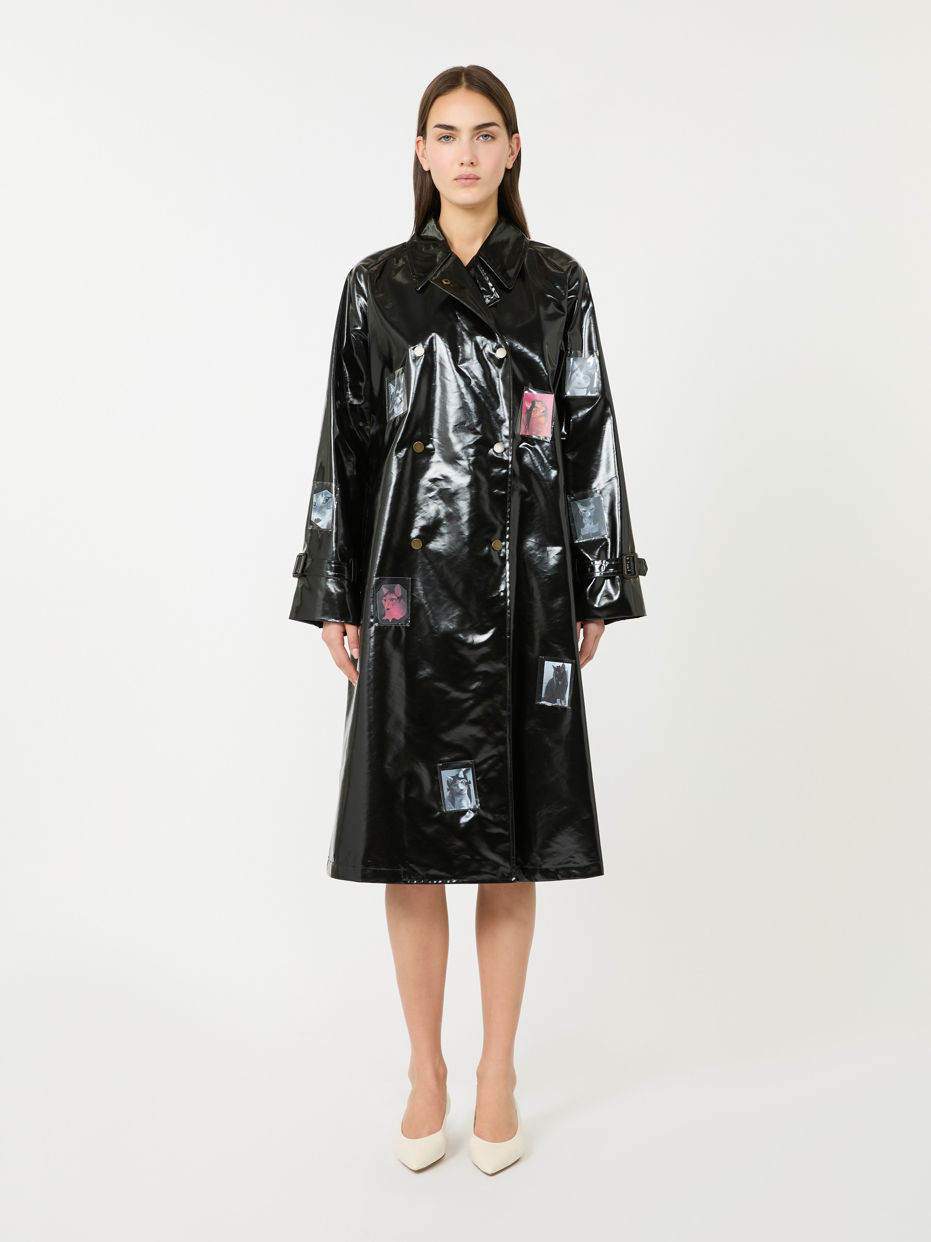 Vinyl-effect gabardine midi trench coat - BLACK - Weekend Max Mara - 2
