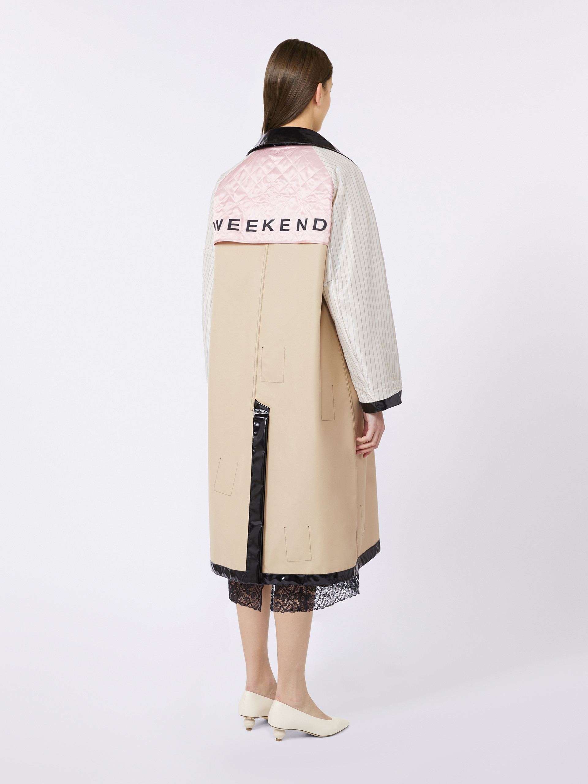 Vinyl-effect gabardine midi trench coat - BLACK - Weekend Max Mara - 5