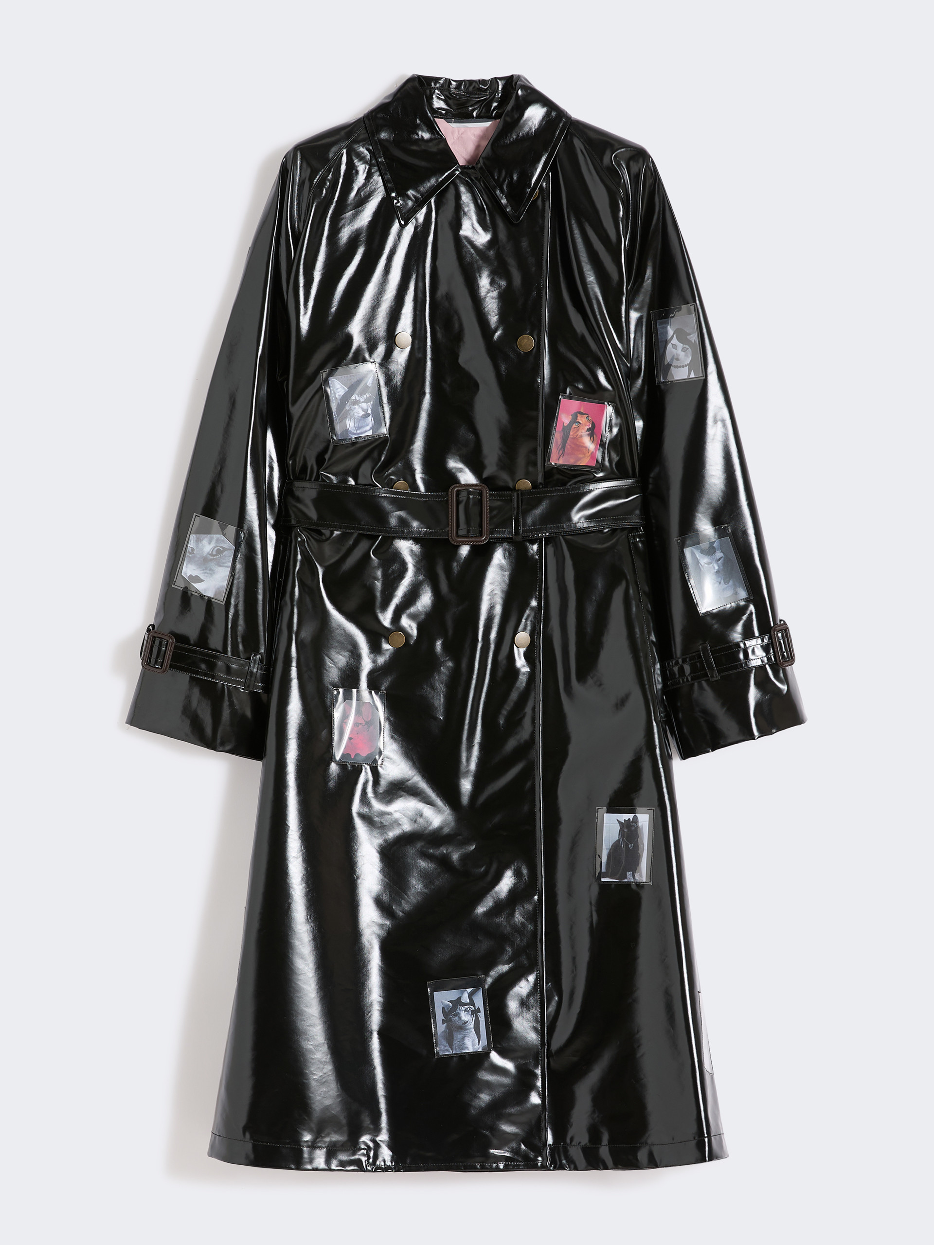 Vinyl-effect gabardine midi trench coat - BLACK - Weekend Max Mara - 7