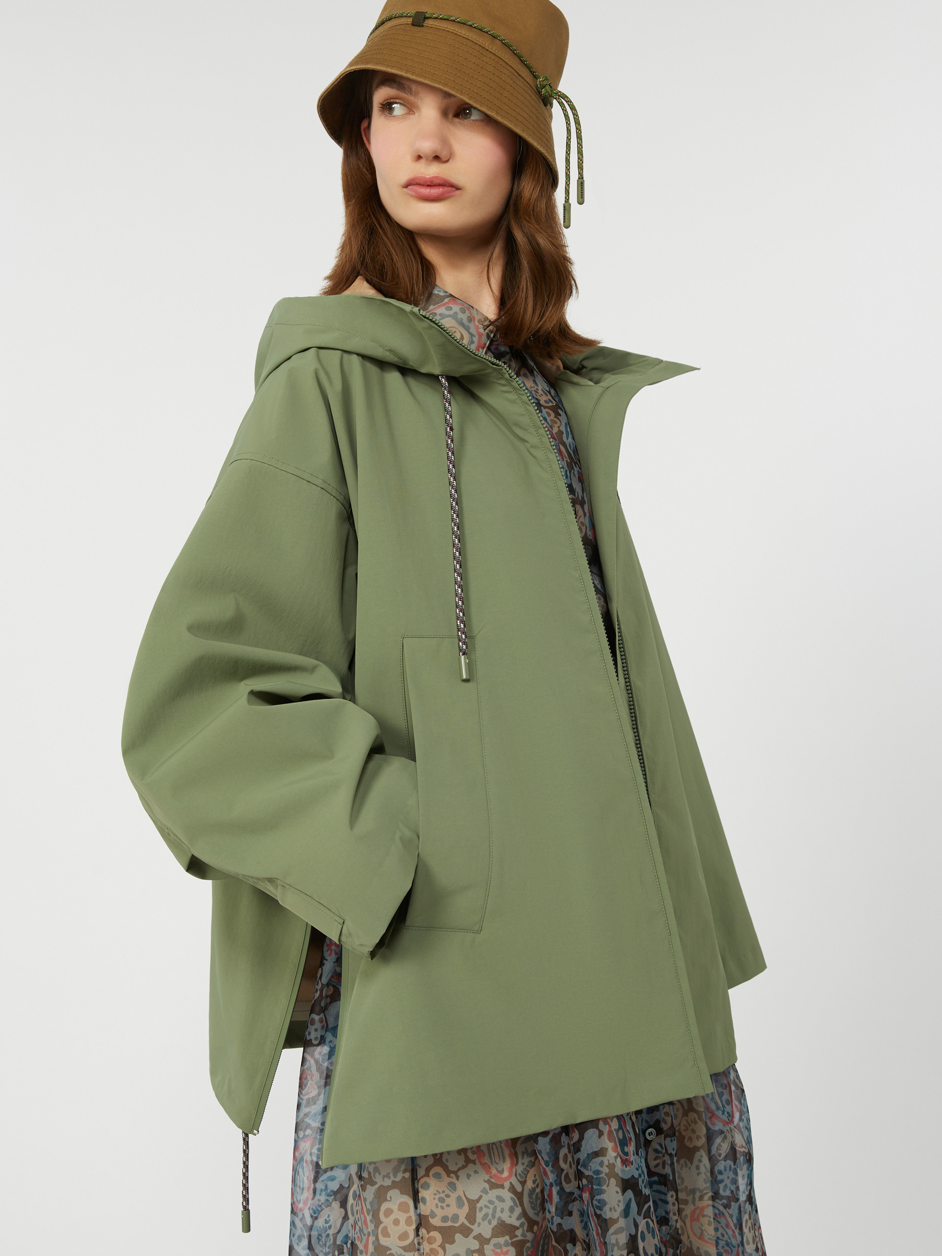 Water-repellent fabric windbreaker - OLIVE GREEN - Weekend Max Mara - 4