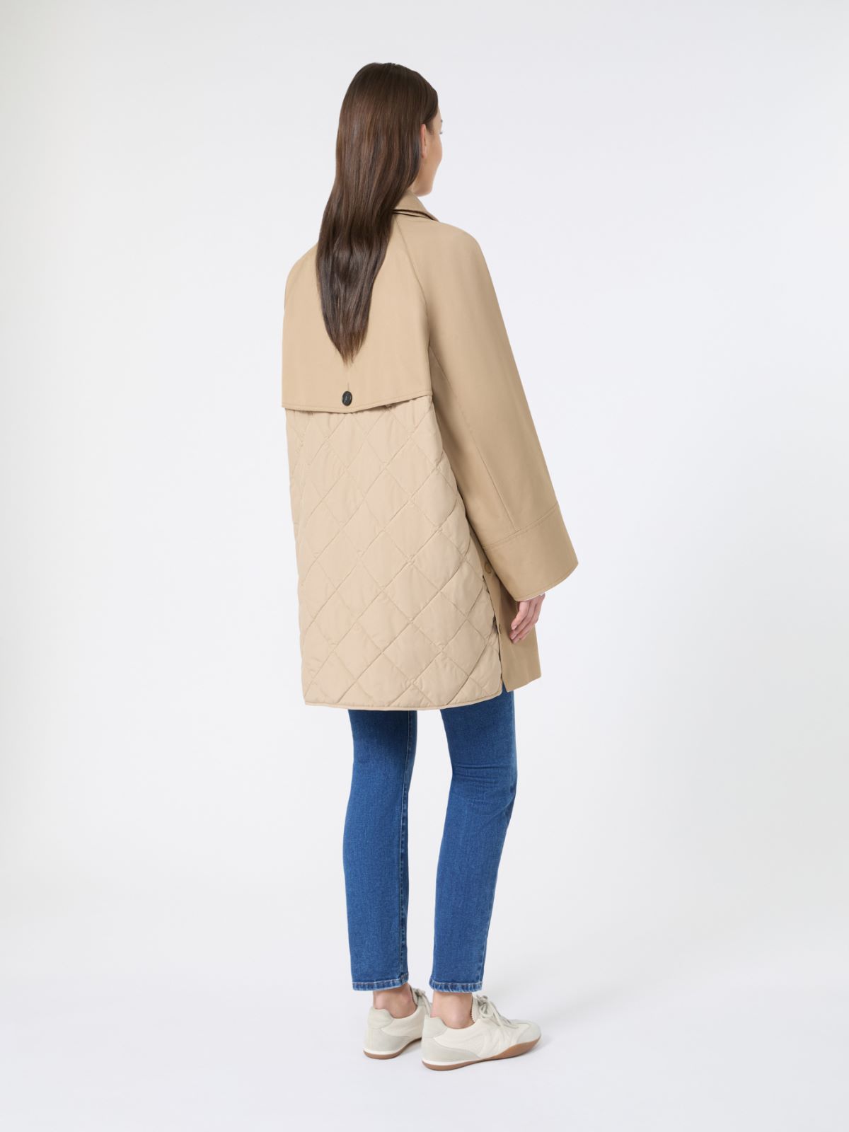 Water-repellent padded gabardine trench coat - HAZELNUT BROWN - Weekend - 3
