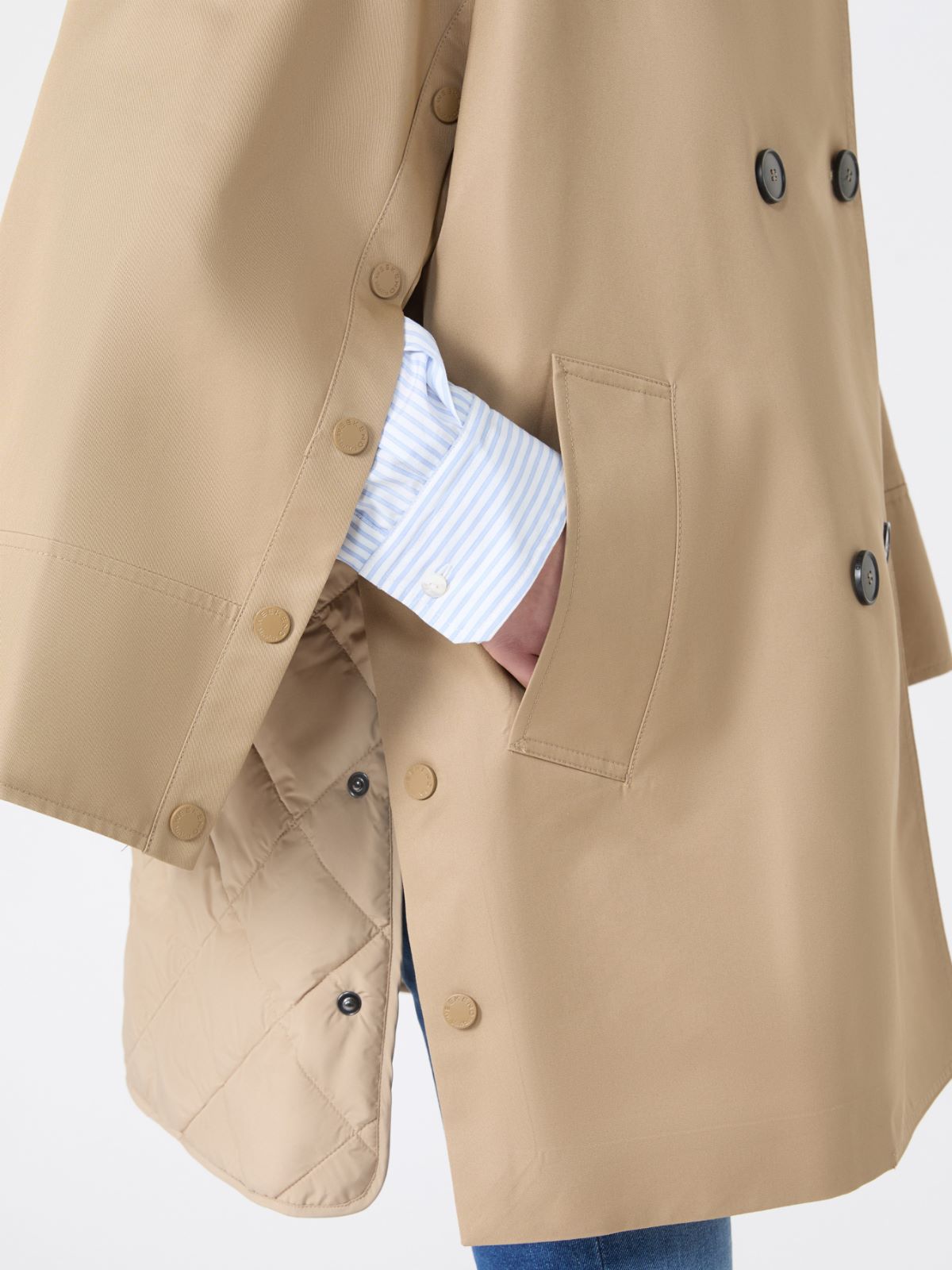 Water-repellent padded gabardine trench coat - HAZELNUT BROWN - Weekend - 5