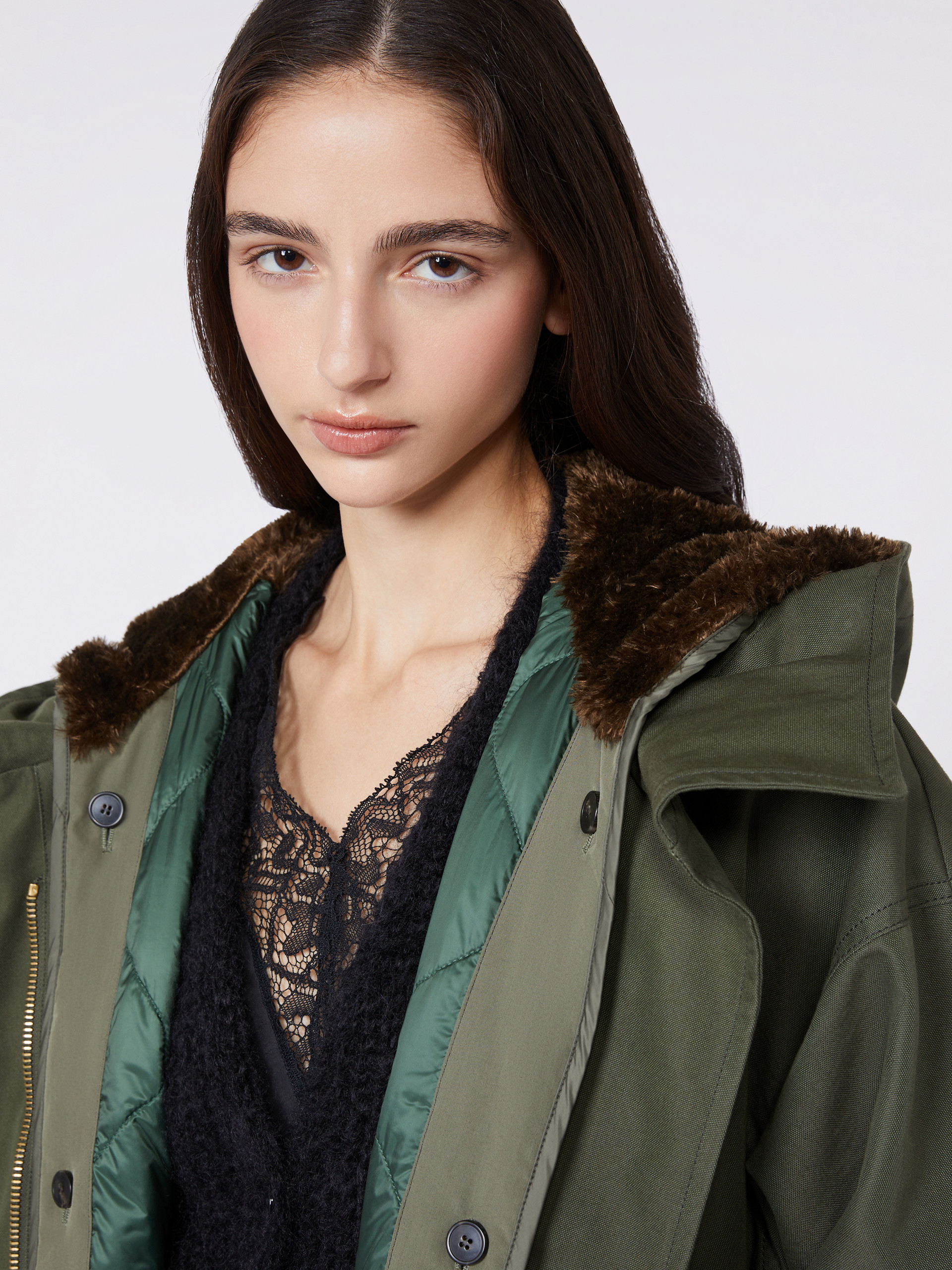 Parka in canvas antigoccia - VERDE KAKI - Weekend Max Mara - 4