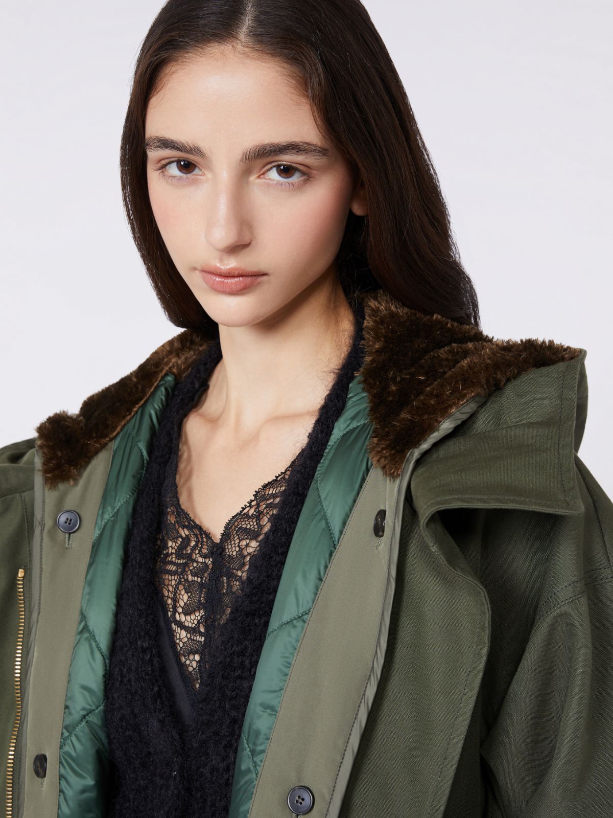 Parka in canvas antigoccia - VERDE KAKI - Weekend - 4