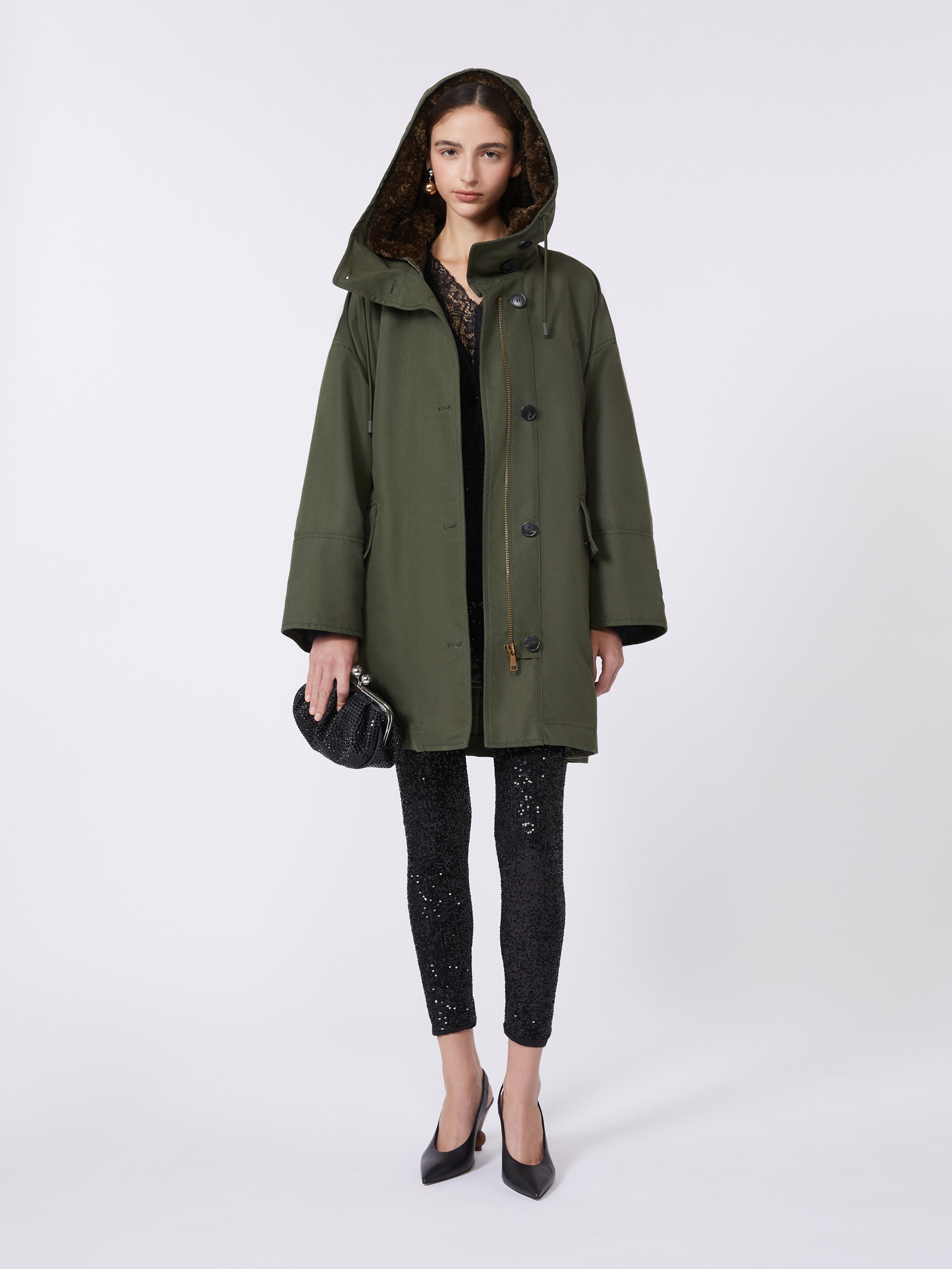 Parka in canvas antigoccia - VERDE KAKI - Weekend Max Mara