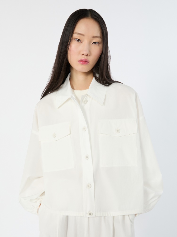 Oversized jacket in cotton poplin - IVORY - Weekend