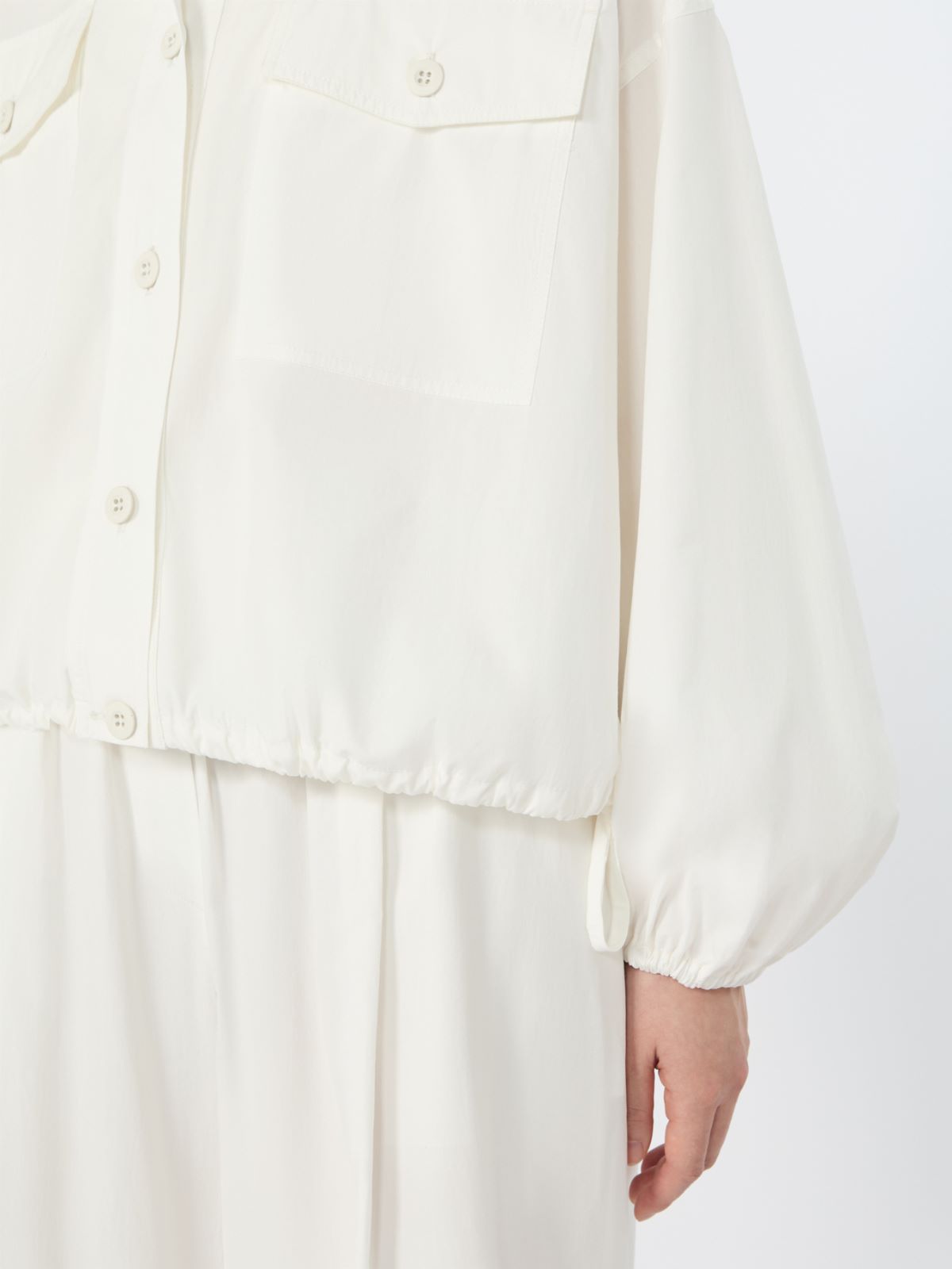 Oversized jacket in cotton poplin - IVORY - Weekend - 5