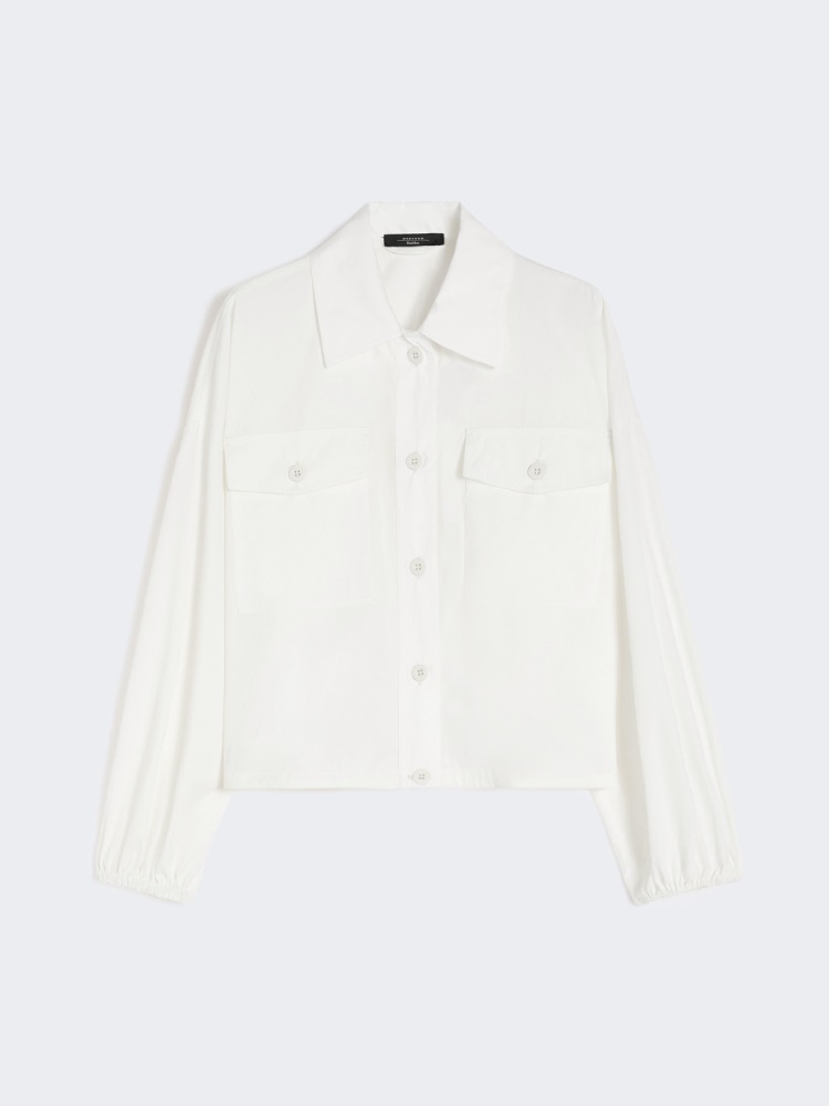 Oversized jacket in cotton poplin - IVORY - Weekend - 7