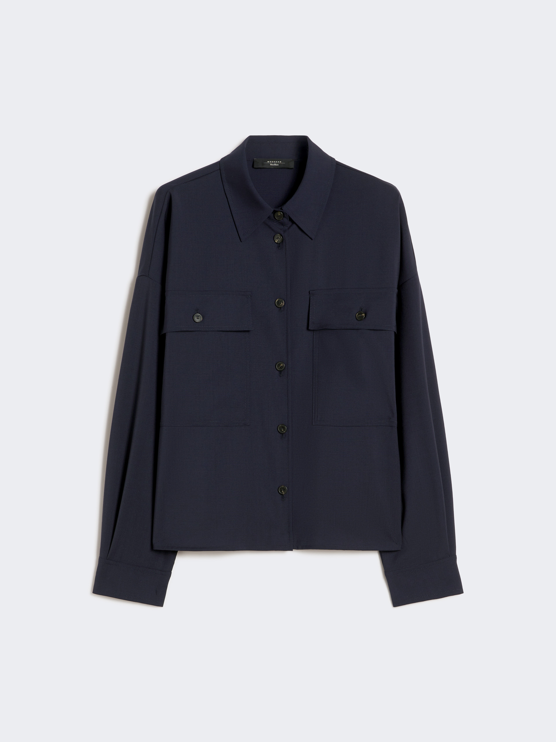 Woollen cloth cropped jacket, navy | Weekend Max Mara