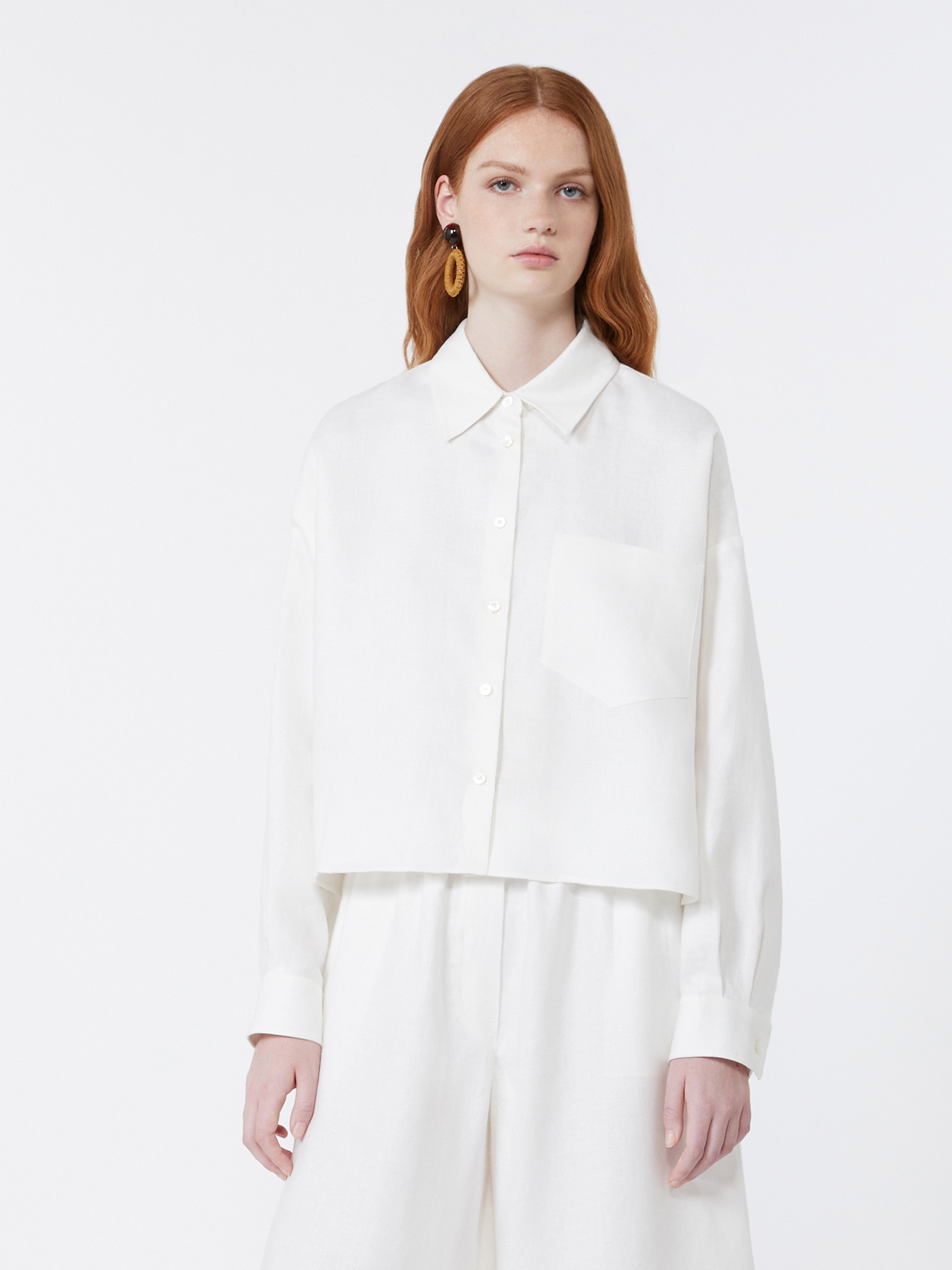 Linen canvas jacket - WHITE - Weekend Max Mara - 4