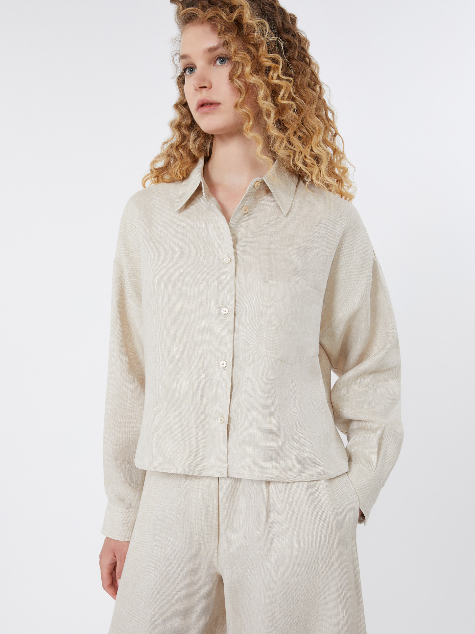 Linen canvas jacket - ECRU - Weekend Max Mara - 4
