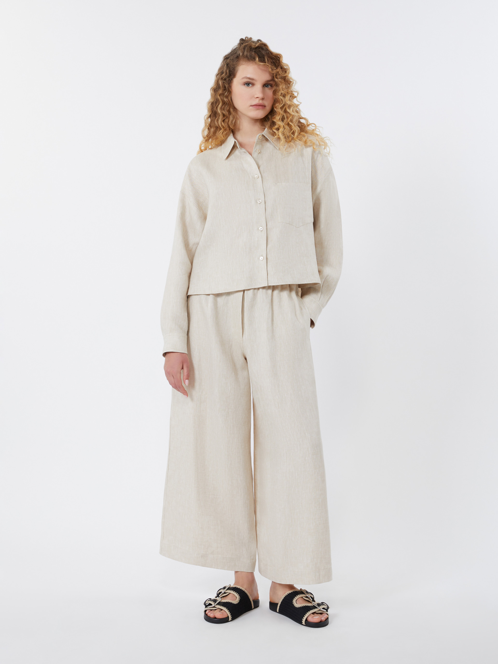 Linen canvas jacket - ECRU - Weekend Max Mara