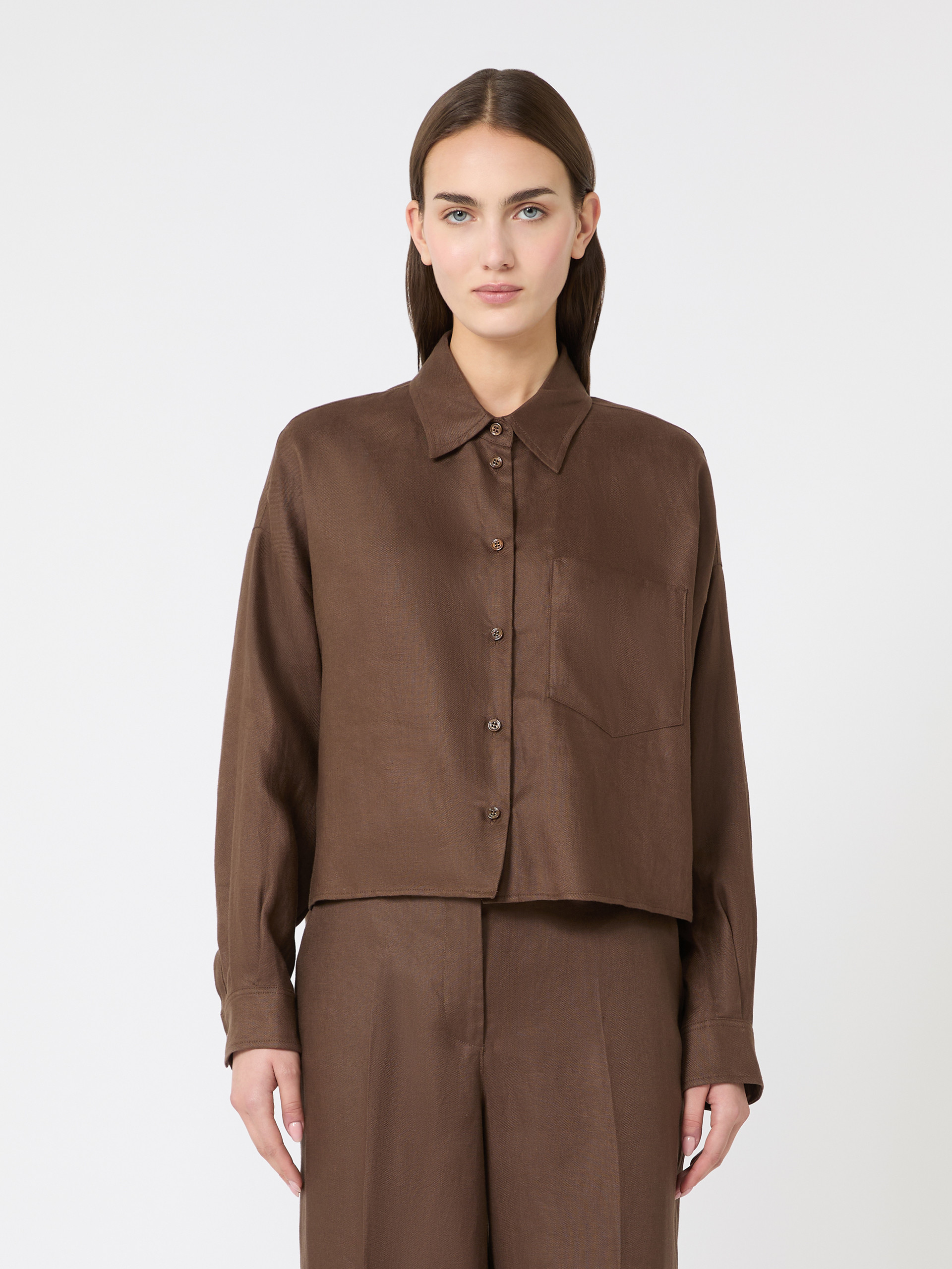 Linen canvas jacket - CHOCOLATE - Weekend Max Mara - 2