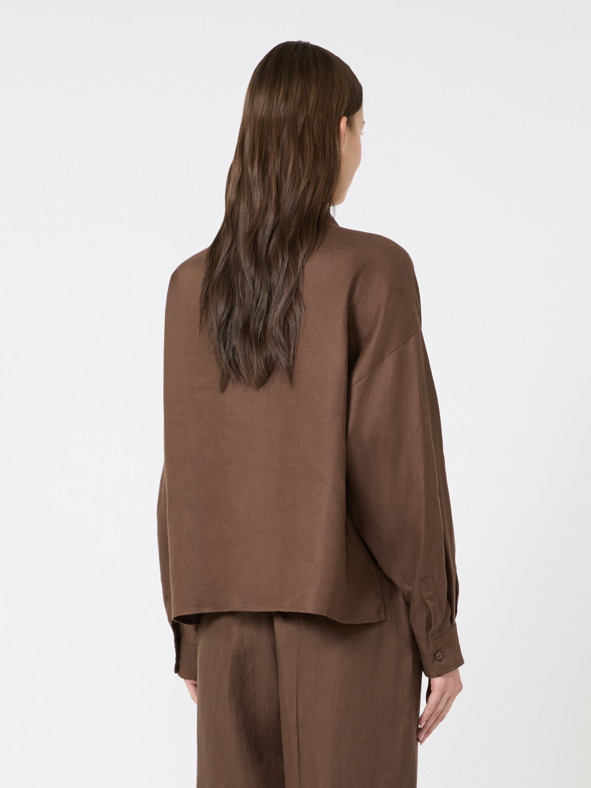 Linen canvas jacket - CHOCOLATE - Weekend Max Mara - 3