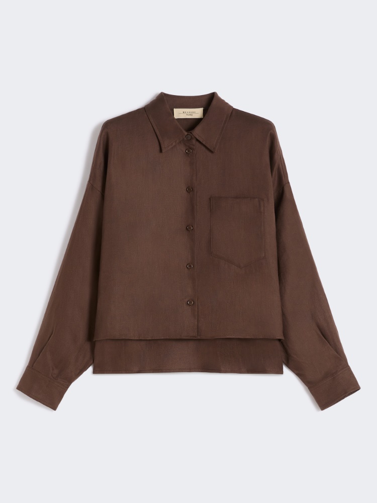 Linen canvas jacket - CHOCOLATE - Weekend