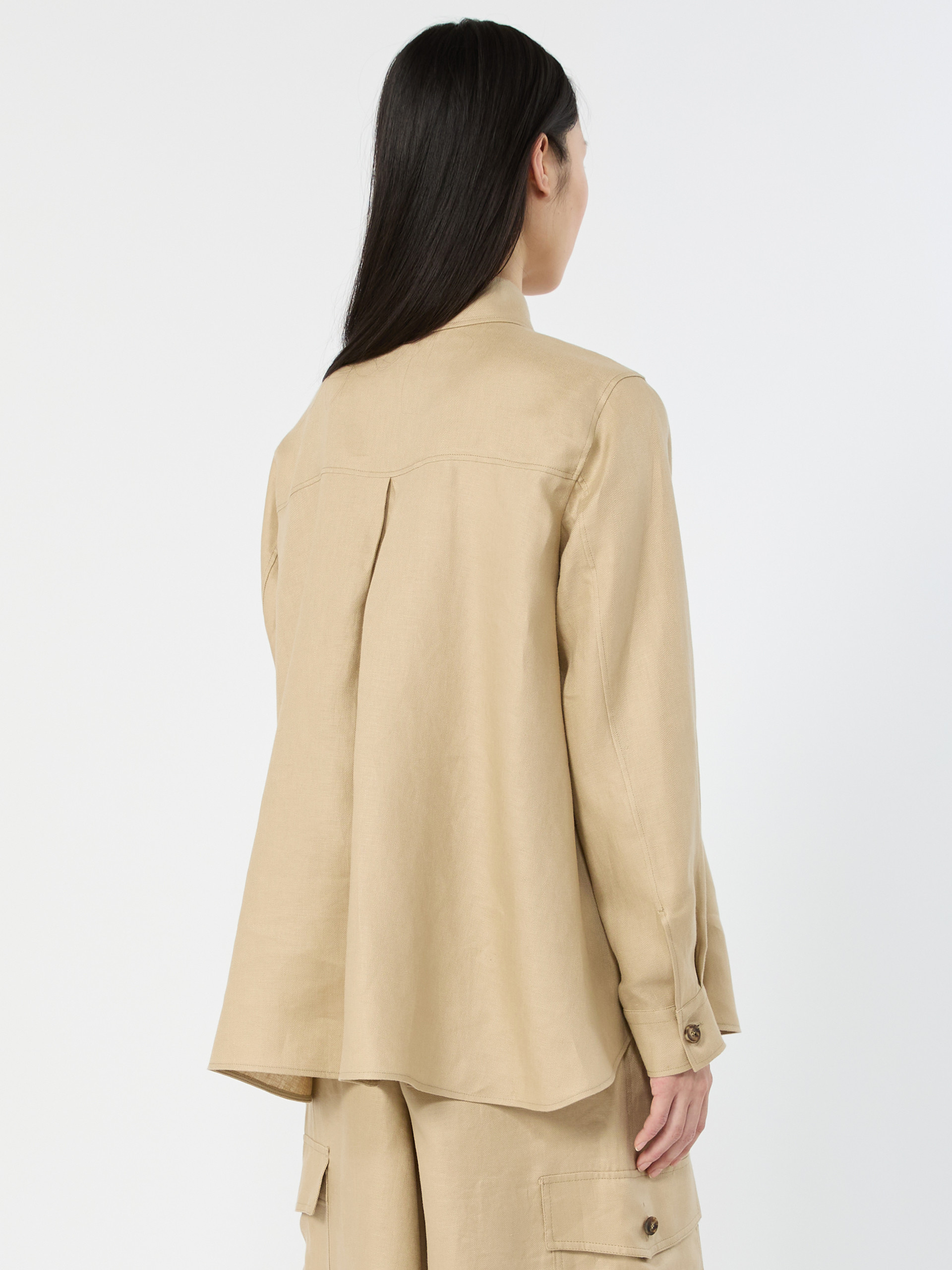 Linen workwear jacket - SAND - Weekend Max Mara - 3