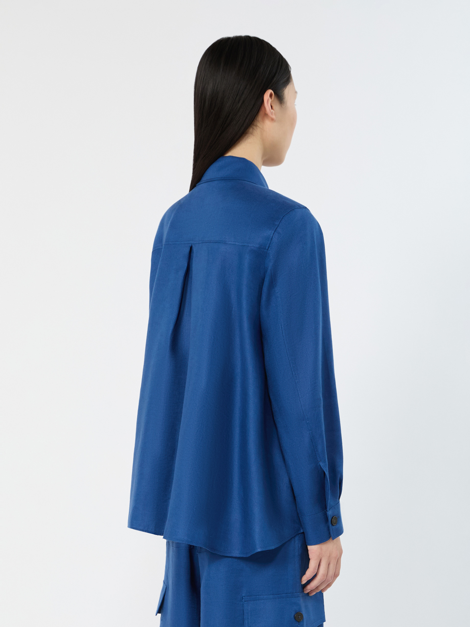 Linen workwear jacket - CORNFLOWER BLUE - Weekend Max Mara - 3