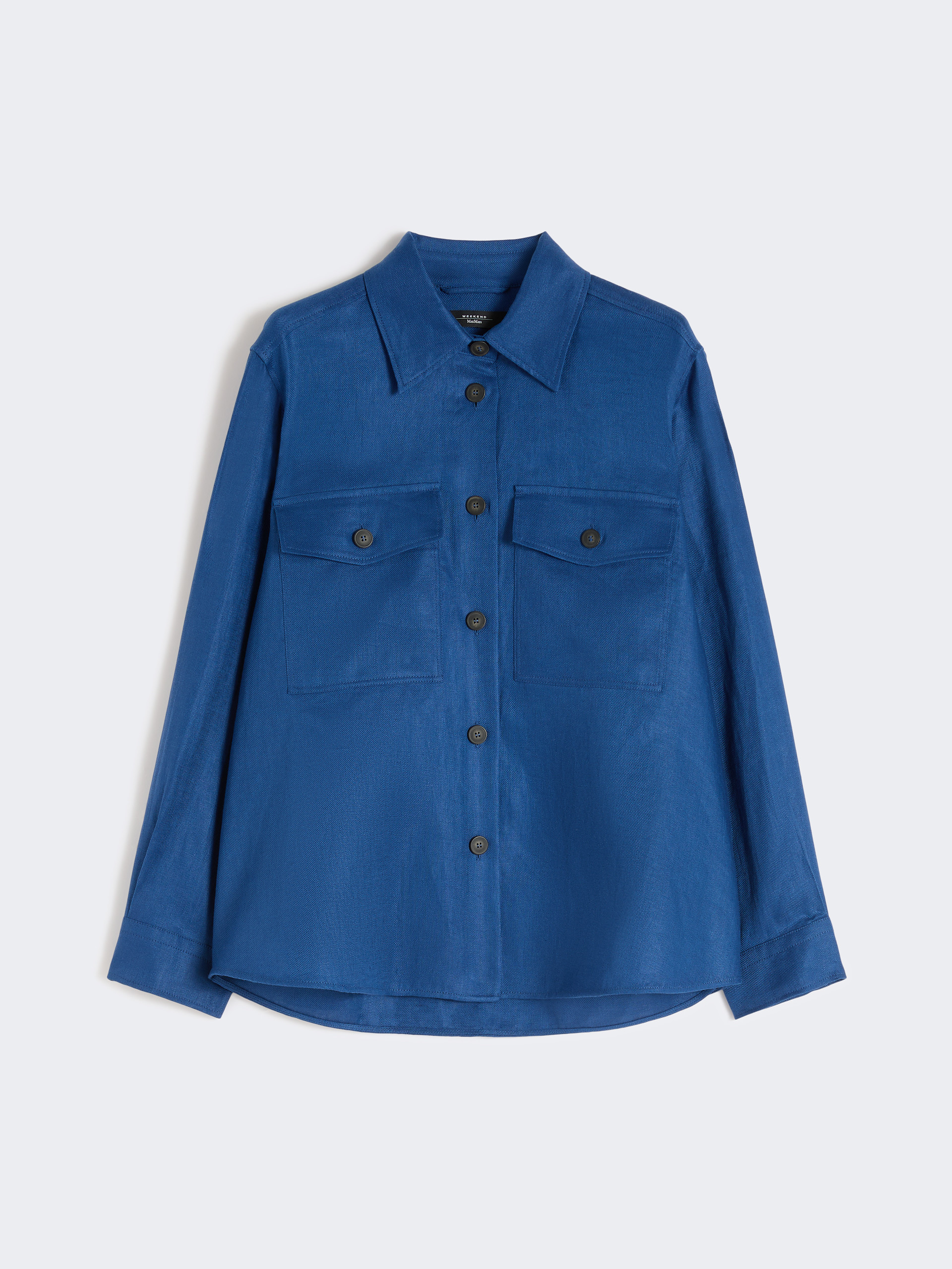 Linen workwear jacket - CORNFLOWER BLUE - Weekend Max Mara - 5