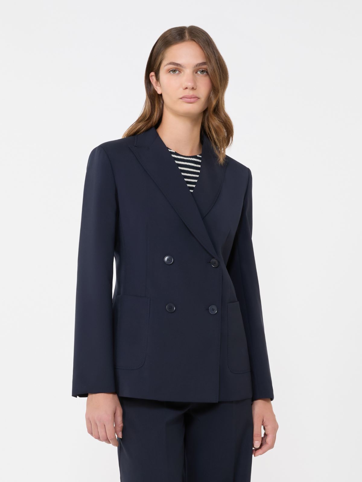 Double-breasted stretch wool blazer - NAVY - Weekend - 2