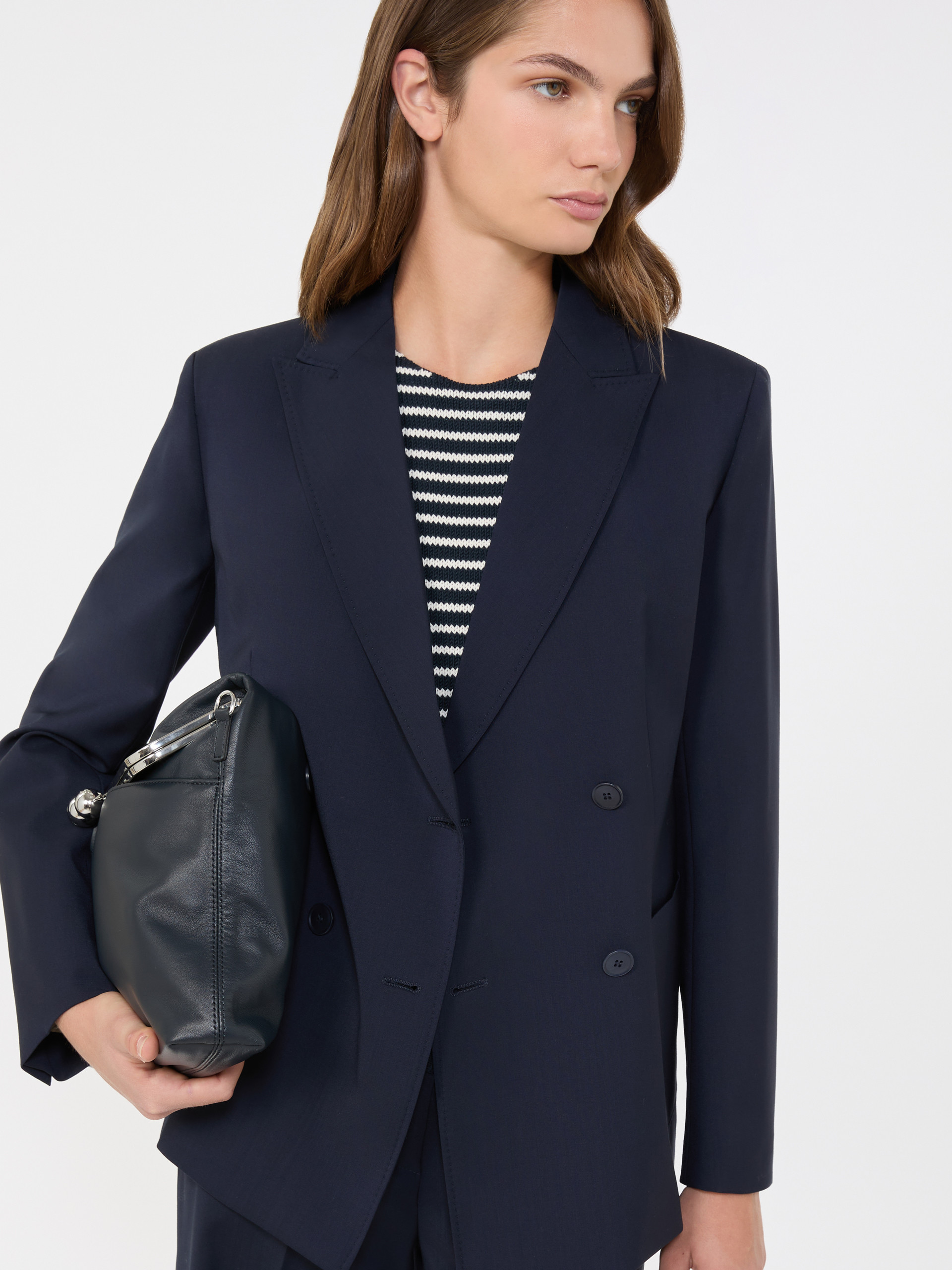 Double-breasted stretch wool blazer - Weekend Max Mara - 4