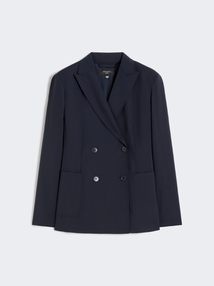 Double-breasted stretch wool blazer - NAVY - Weekend - 6