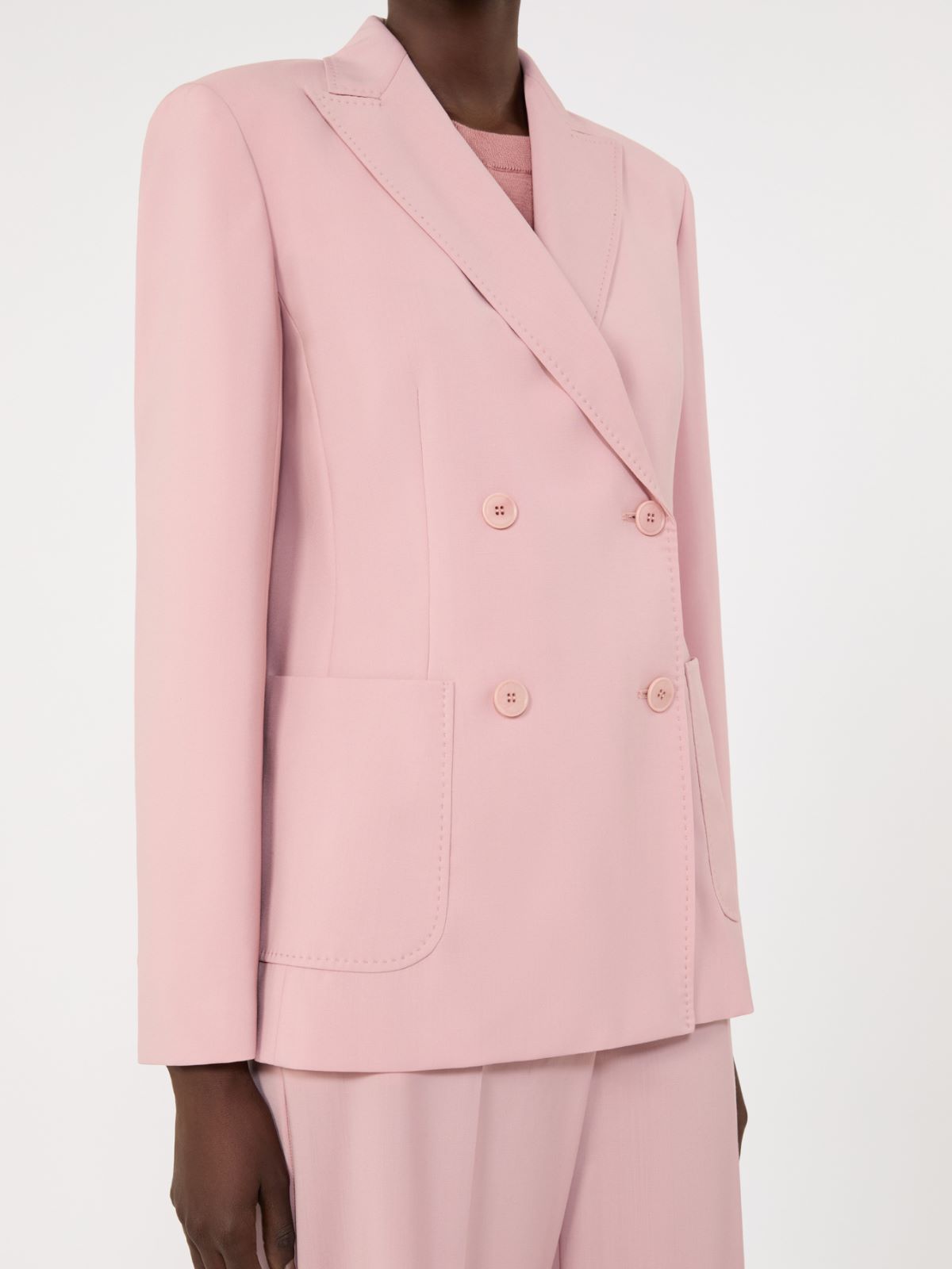 Double-breasted stretch wool blazer - ANTIQUE ROSE - Weekend - 5
