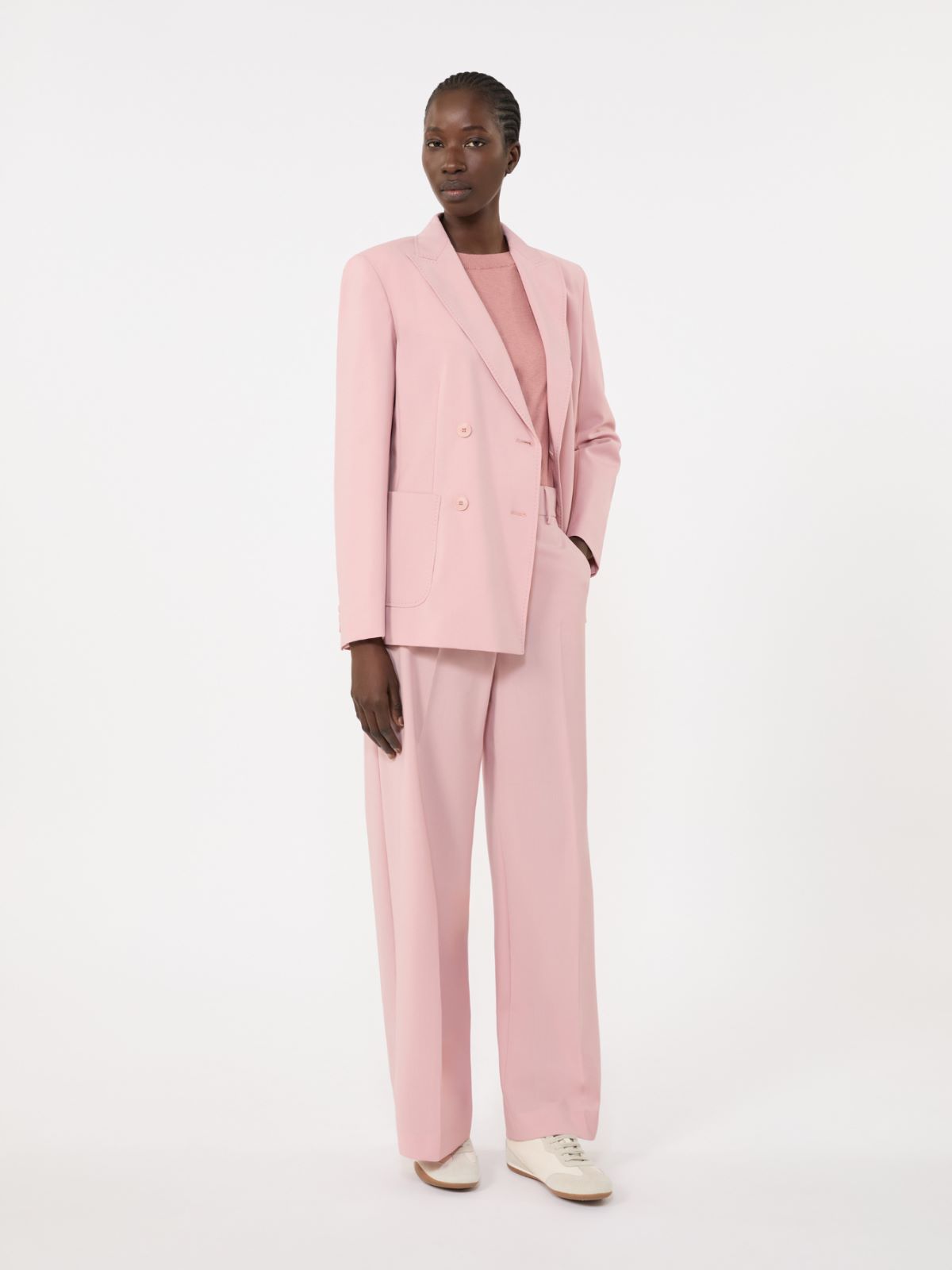 Double-breasted stretch wool blazer - ANTIQUE ROSE - Weekend