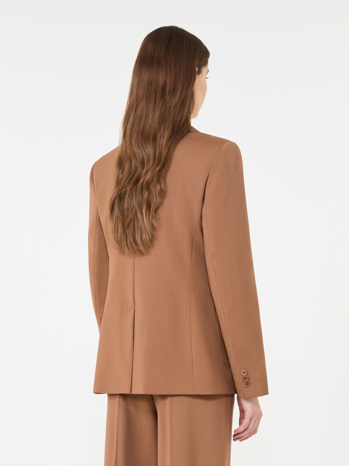 Double-breasted stretch wool blazer - TOBACCO - Weekend - 3