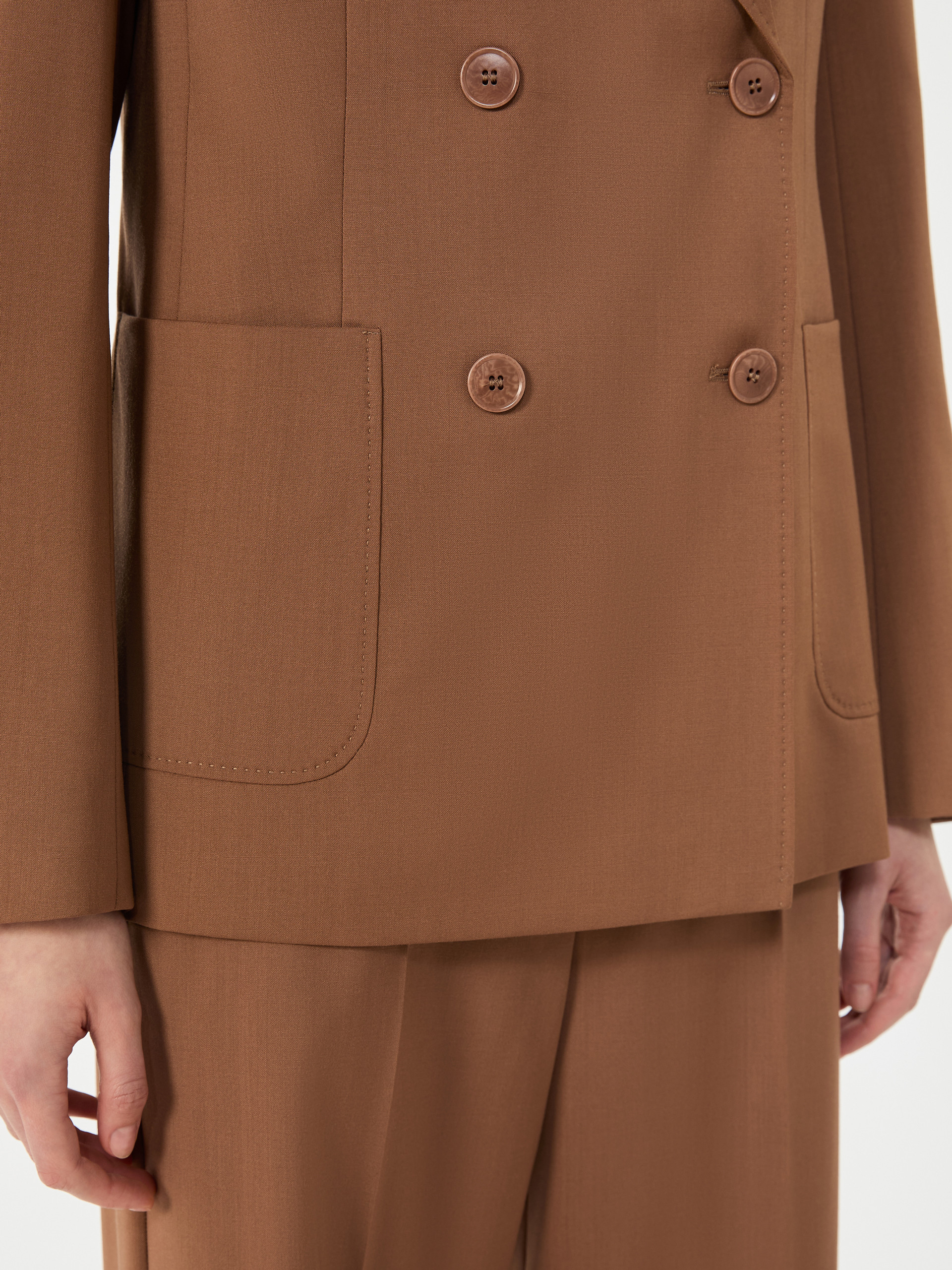 Double-breasted stretch wool blazer - TOBACCO - Weekend Max Mara - 5