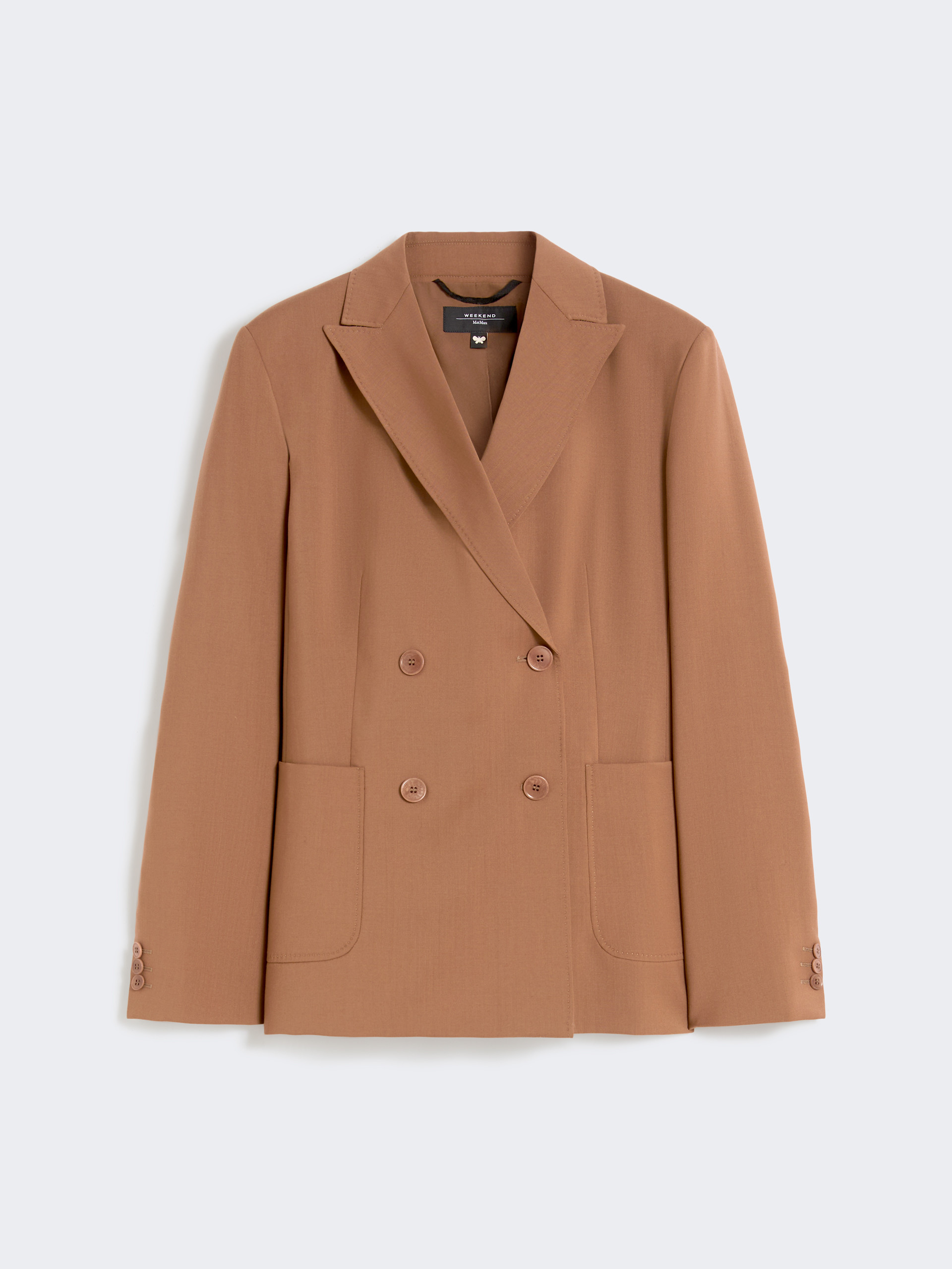 Double-breasted stretch wool blazer - TOBACCO - Weekend Max Mara - 7