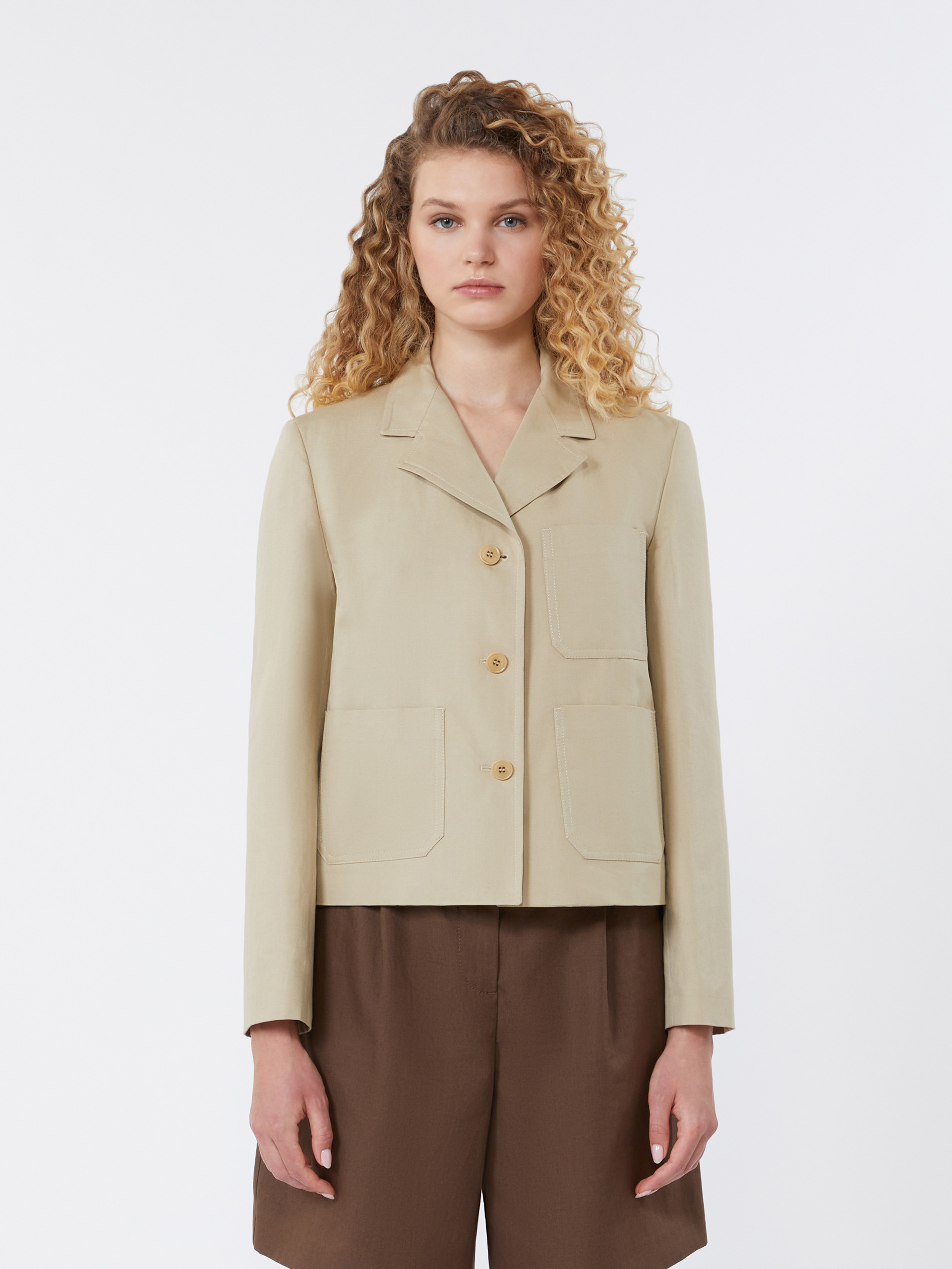 Linen and cotton canvas single-breasted jacket - Weekend Max Mara - 2