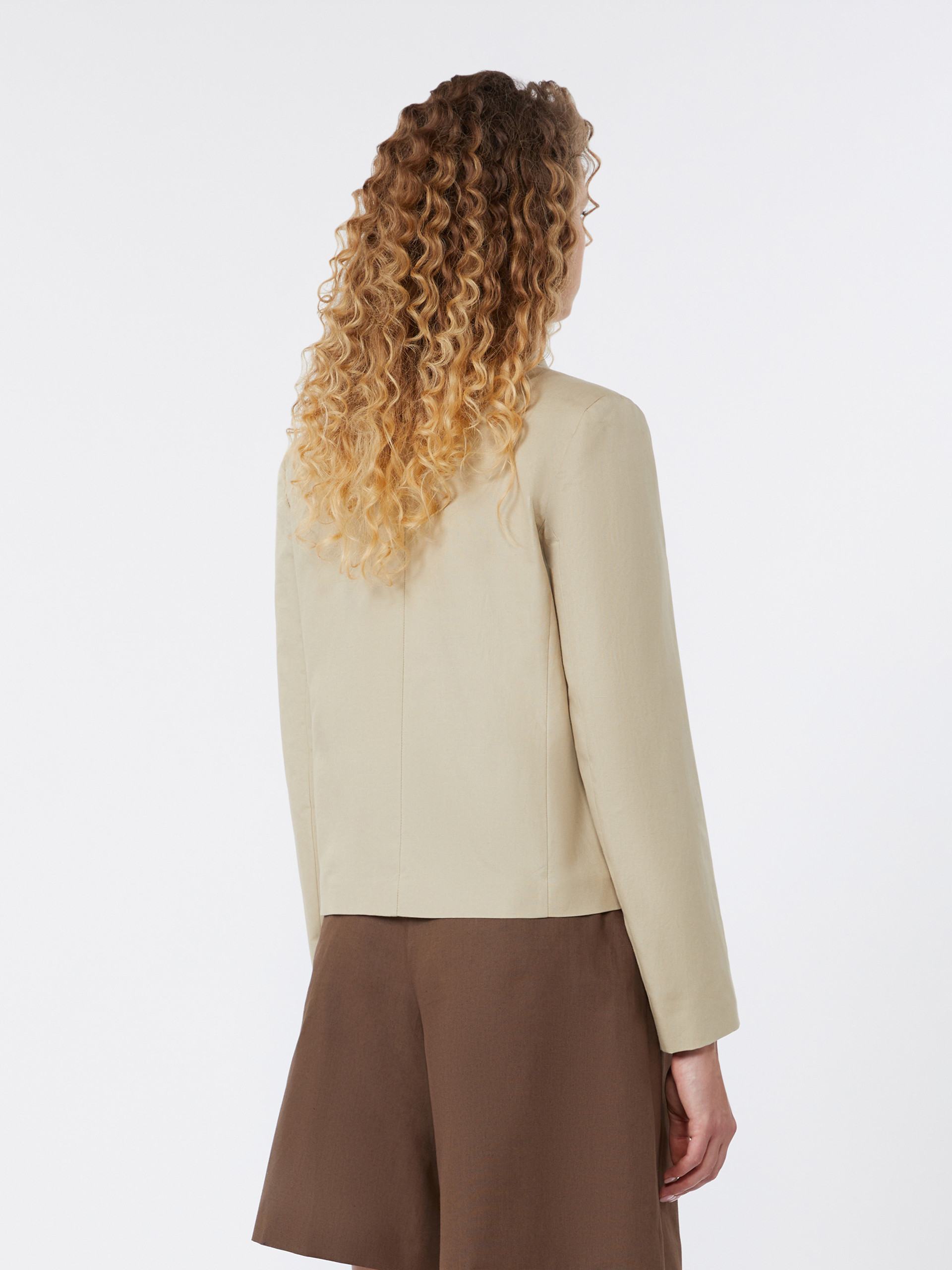 Linen and cotton canvas single-breasted jacket - Weekend Max Mara - 3