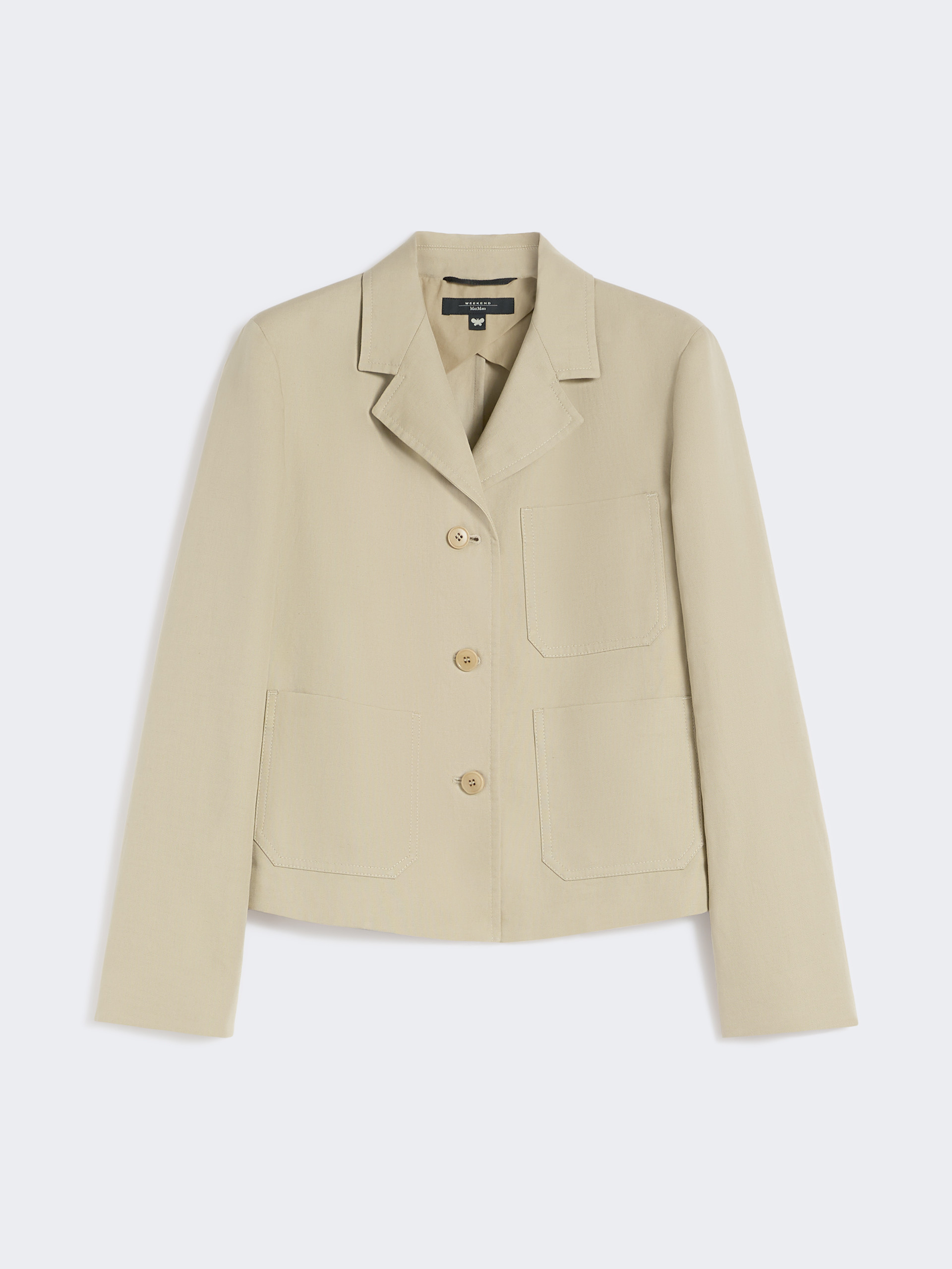 Linen and cotton canvas single-breasted jacket - Weekend Max Mara - 5