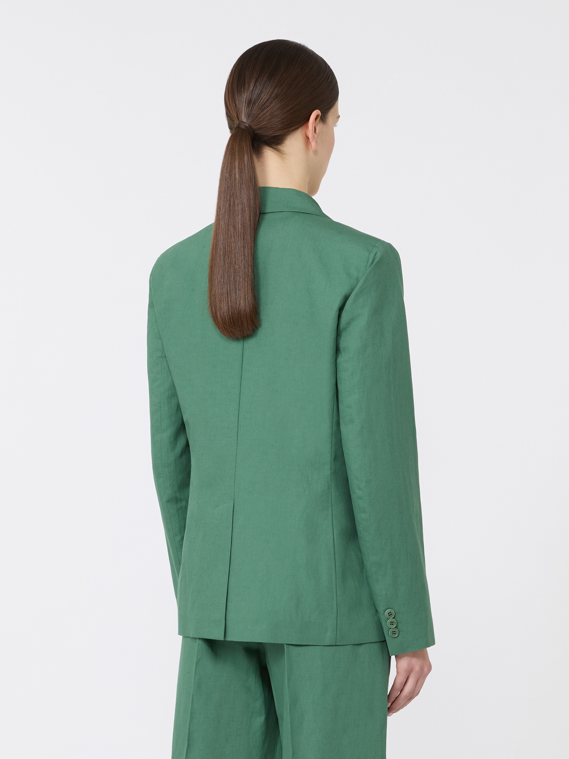Linen and cotton canvas blazer - GREEN - Weekend Max Mara - 3